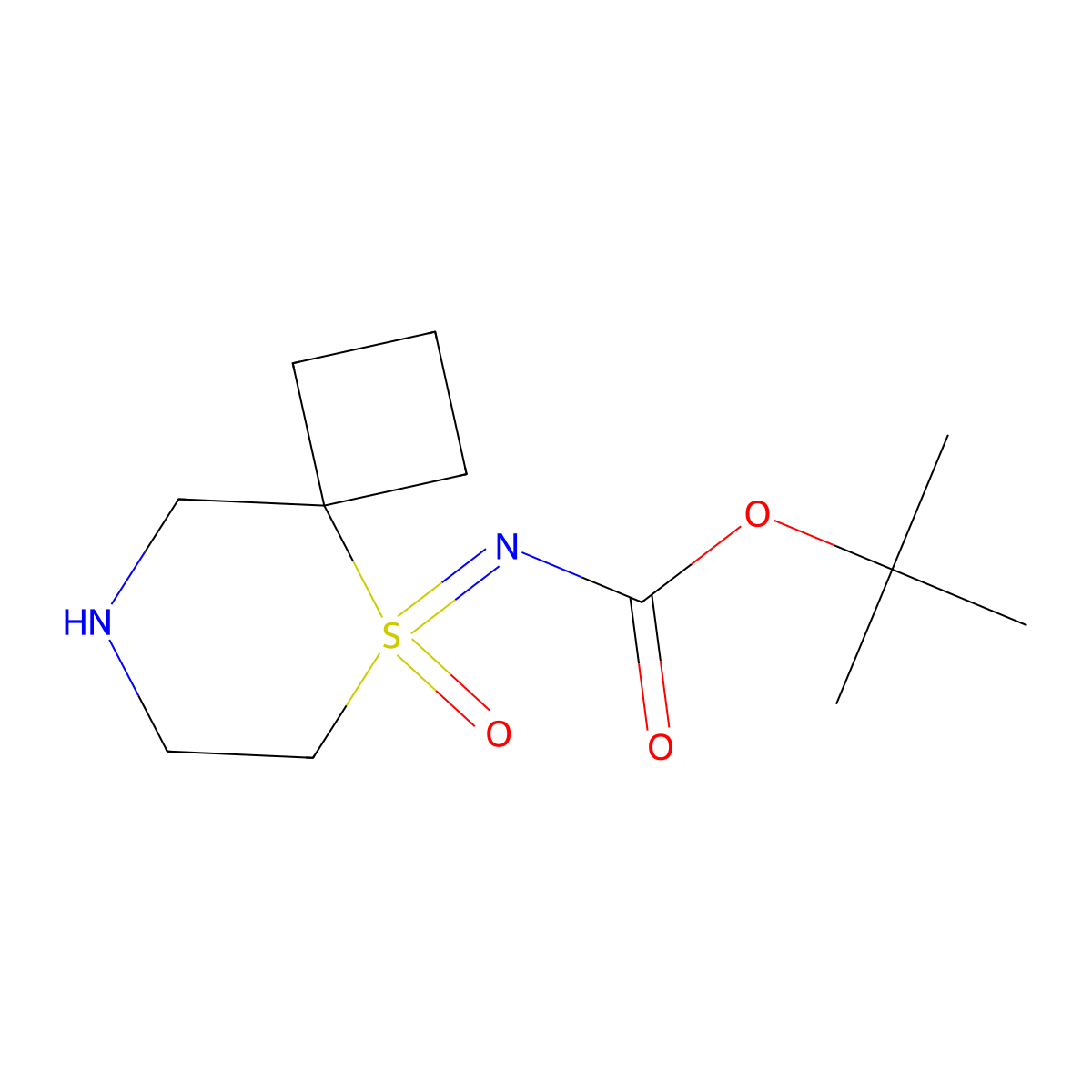 tert-butyl N-{5-oxo-5lambda6-thia-8-azaspiro[3.5]nonan-5-ylidene}carbamate molecular structure, CAS 2680738-97-8