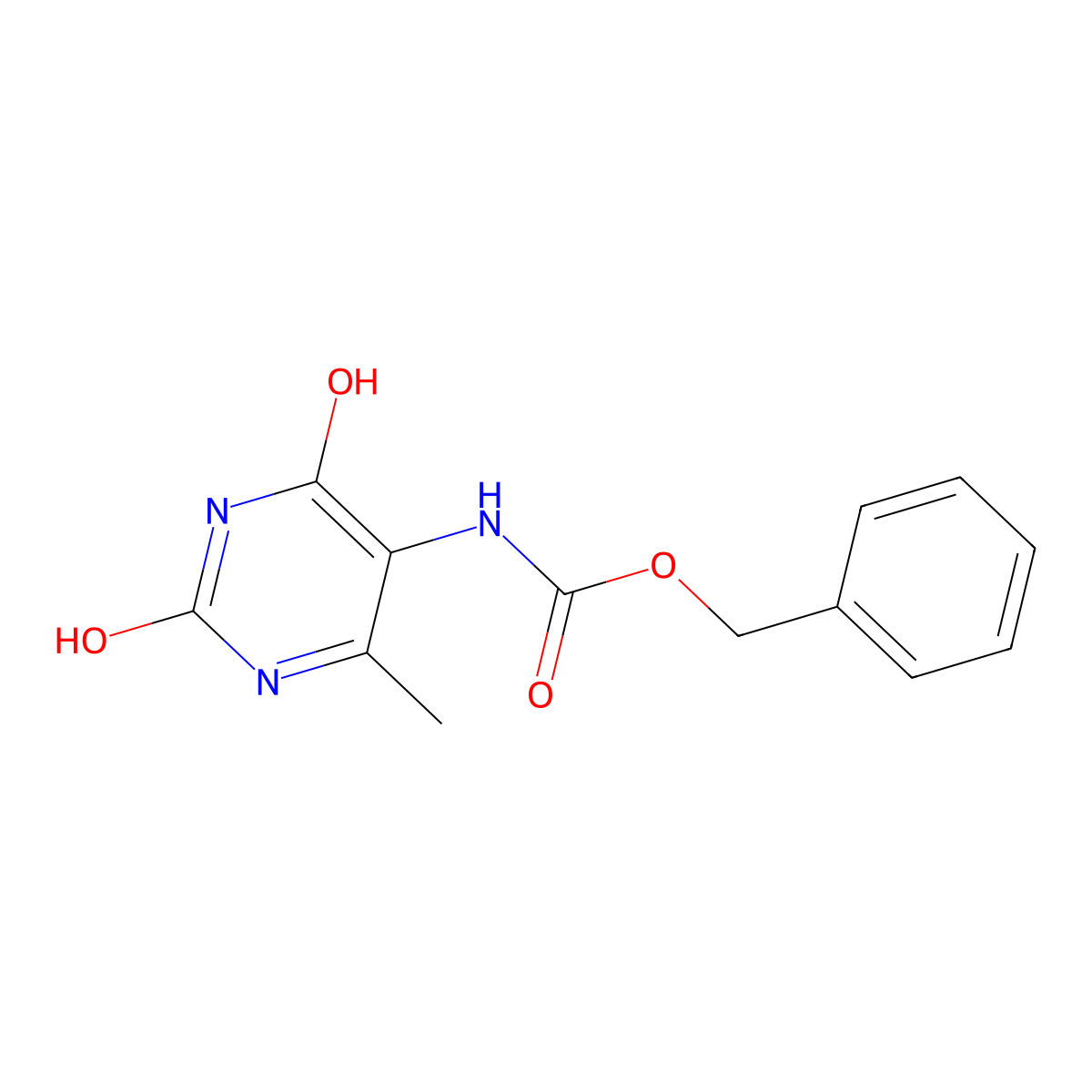 benzyl N-(2,4-dihydroxy-6-methylpyrimidin-5-yl)carbamate molecular structure, CAS 2680739-02-8