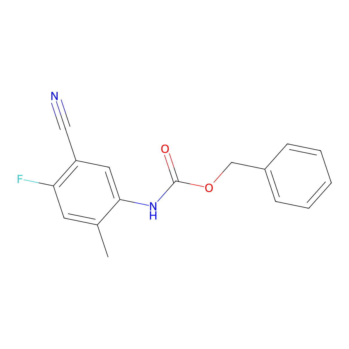 benzyl N-(5-cyano-4-fluoro-2-methylphenyl)carbamate molecular structure, CAS 2680739-03-9