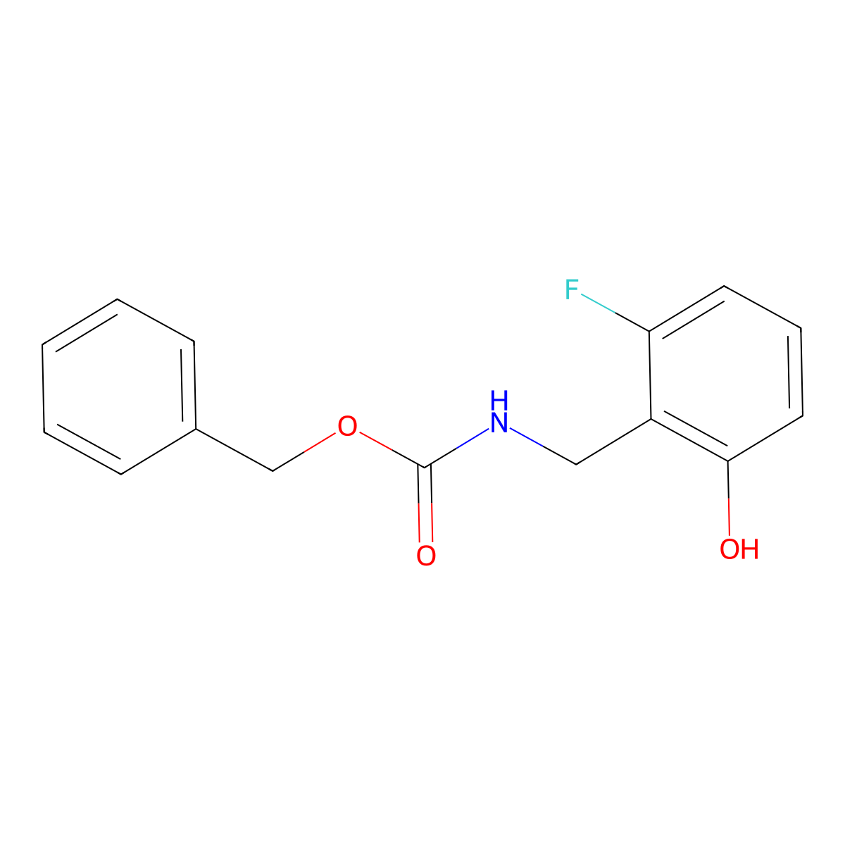 benzyl N-[(2-fluoro-6-hydroxyphenyl)methyl]carbamate molecular structure, CAS 2680739-10-8