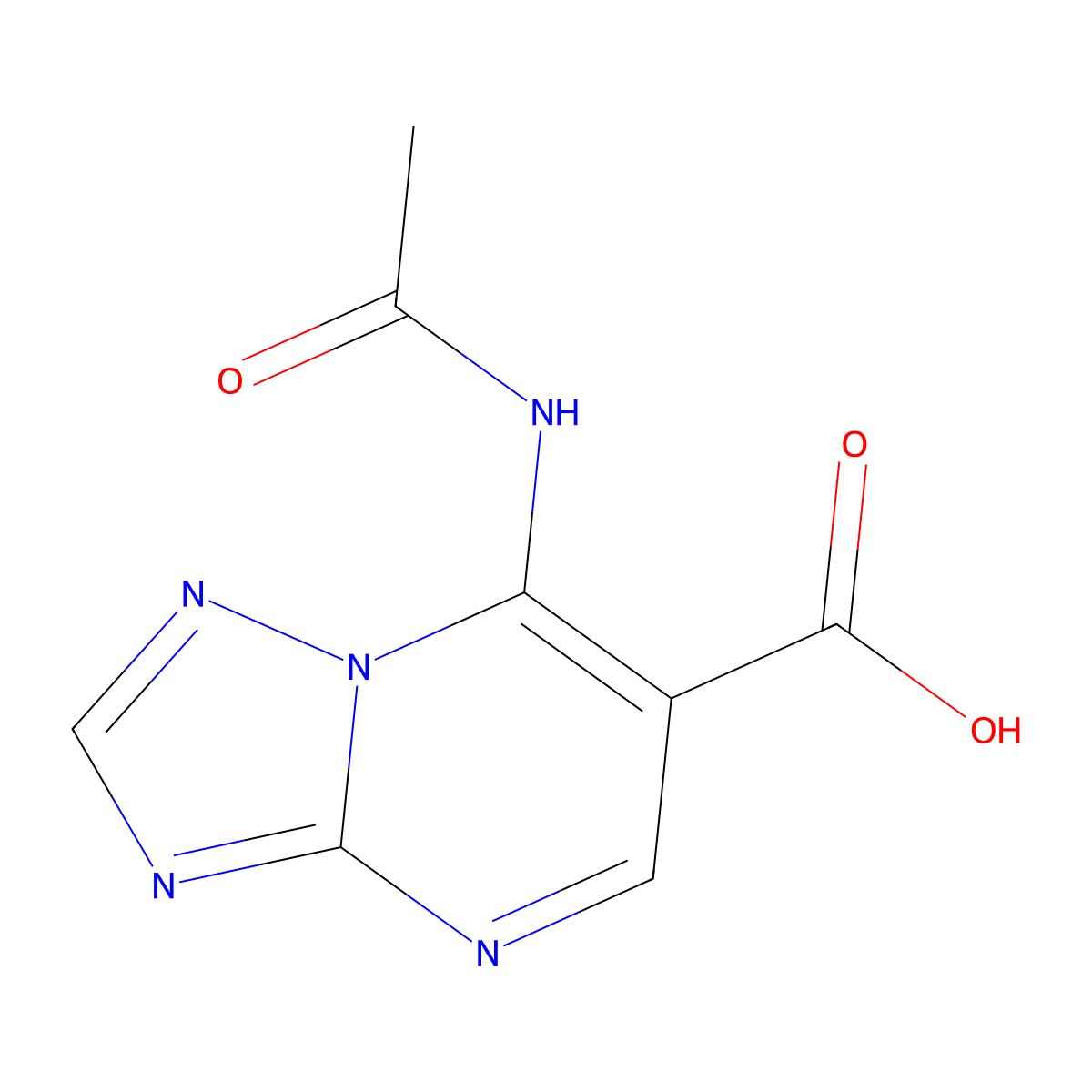 7-Acetamido-[1,2,4]triazolo[1,5-a]pyrimidine-6-carboxylic acid molecular structure, CAS 2680739-17-5