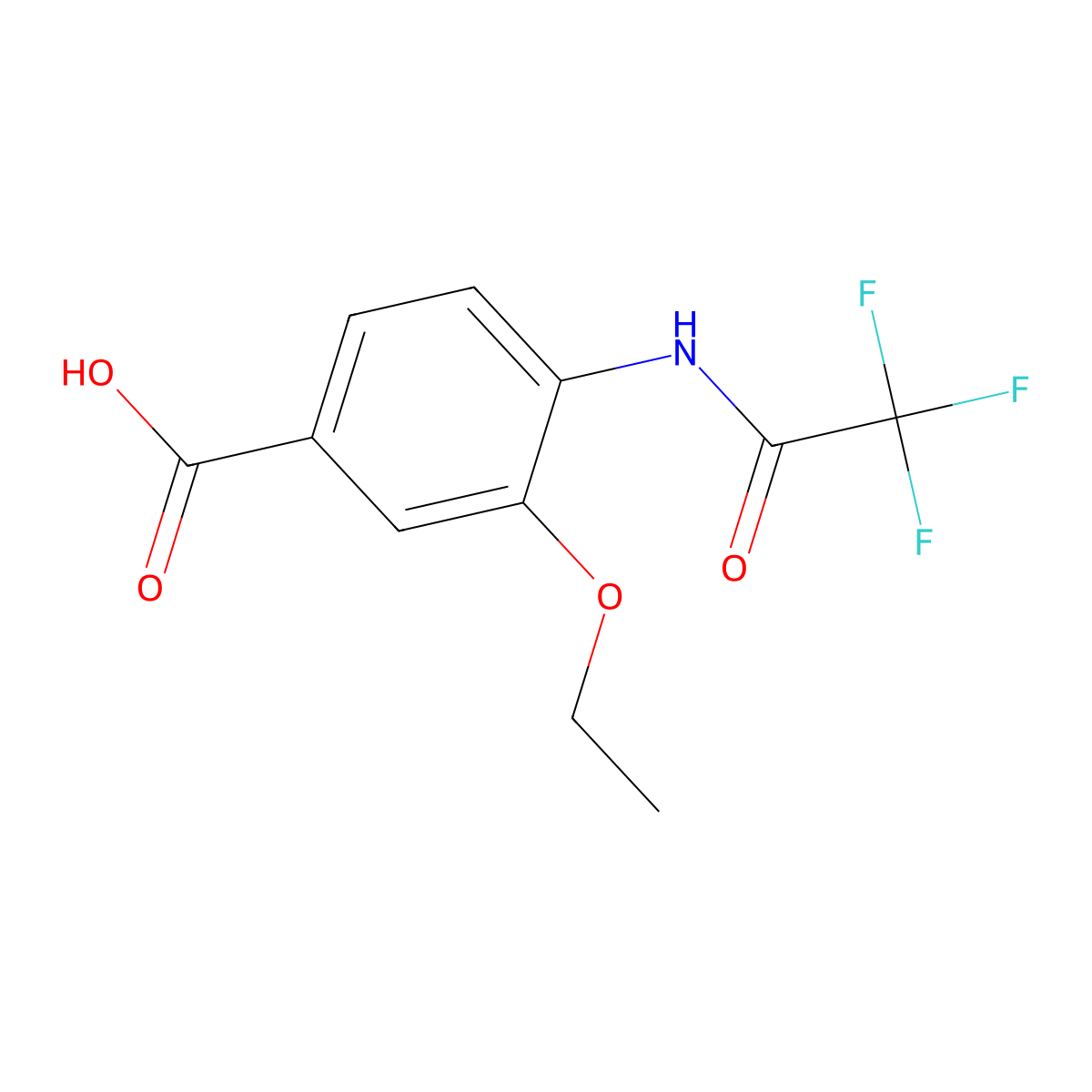 3-Ethoxy-4-(2,2,2-trifluoroacetamido)benzoic acid molecular structure, CAS 2680739-19-7