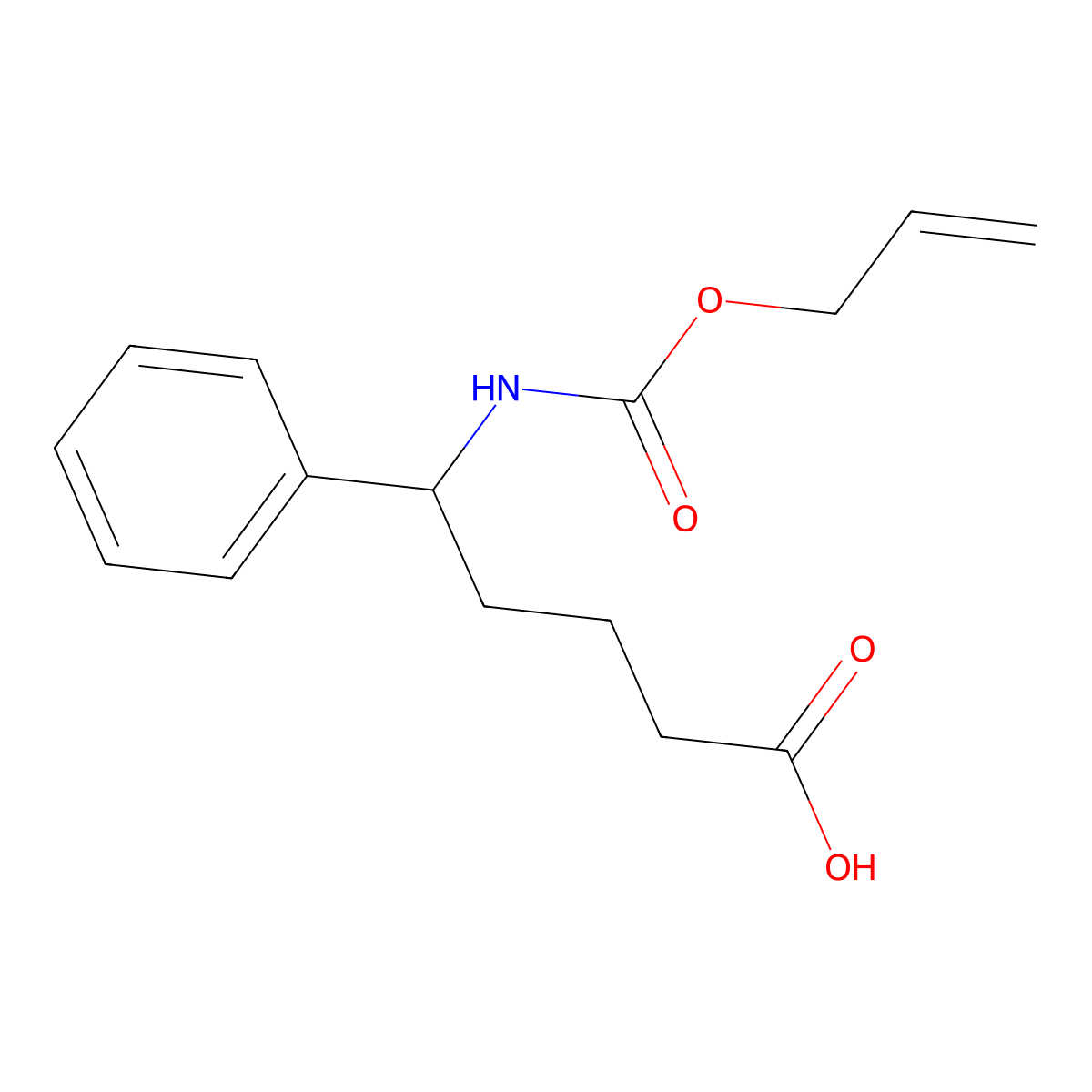 5-Phenyl-5-{[(prop-2-en-1-yloxy)carbonyl]amino}pentanoic acid molecular structure, CAS 2680739-21-1
