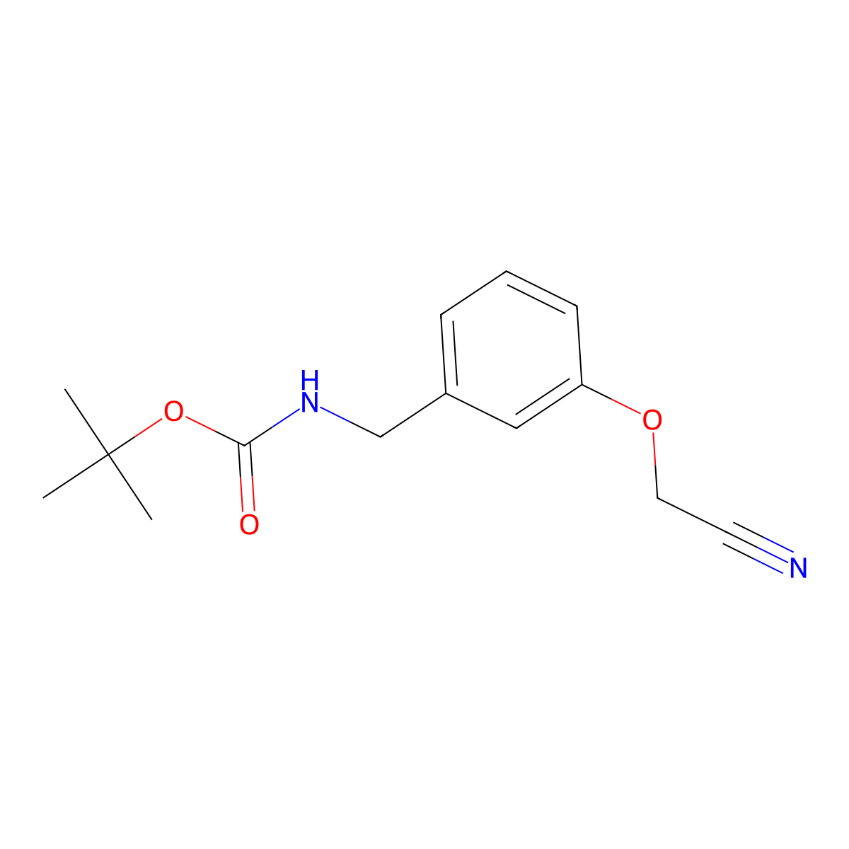 tert-butyl N-{[3-(cyanomethoxy)phenyl]methyl}carbamate molecular structure, CAS 2680739-22-2
