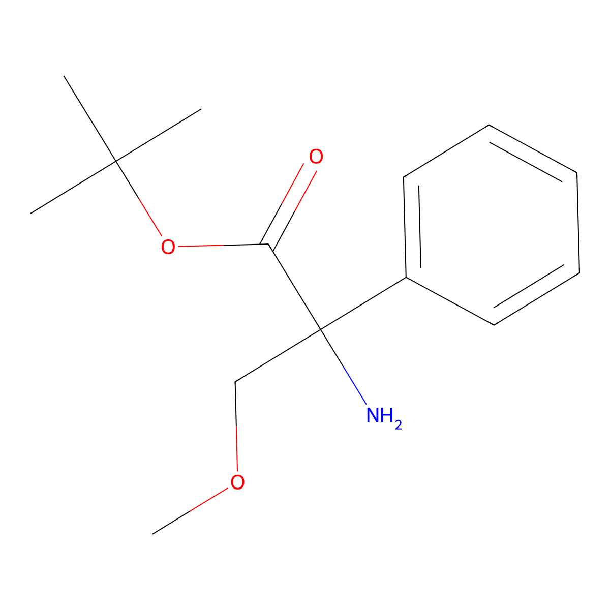 Tert-butyl 2-amino-3-methoxy-2-phenylpropanoate molecular structure, CAS 2680739-24-4