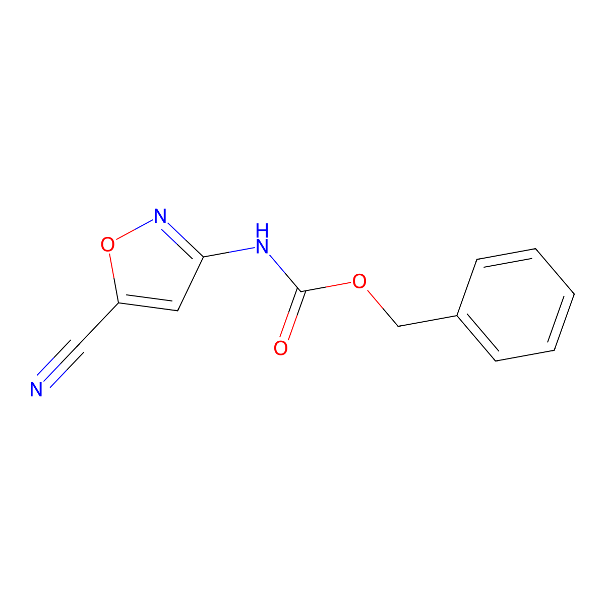 benzyl N-(5-cyano-1,2-oxazol-3-yl)carbamate molecular structure, CAS 2680739-32-4