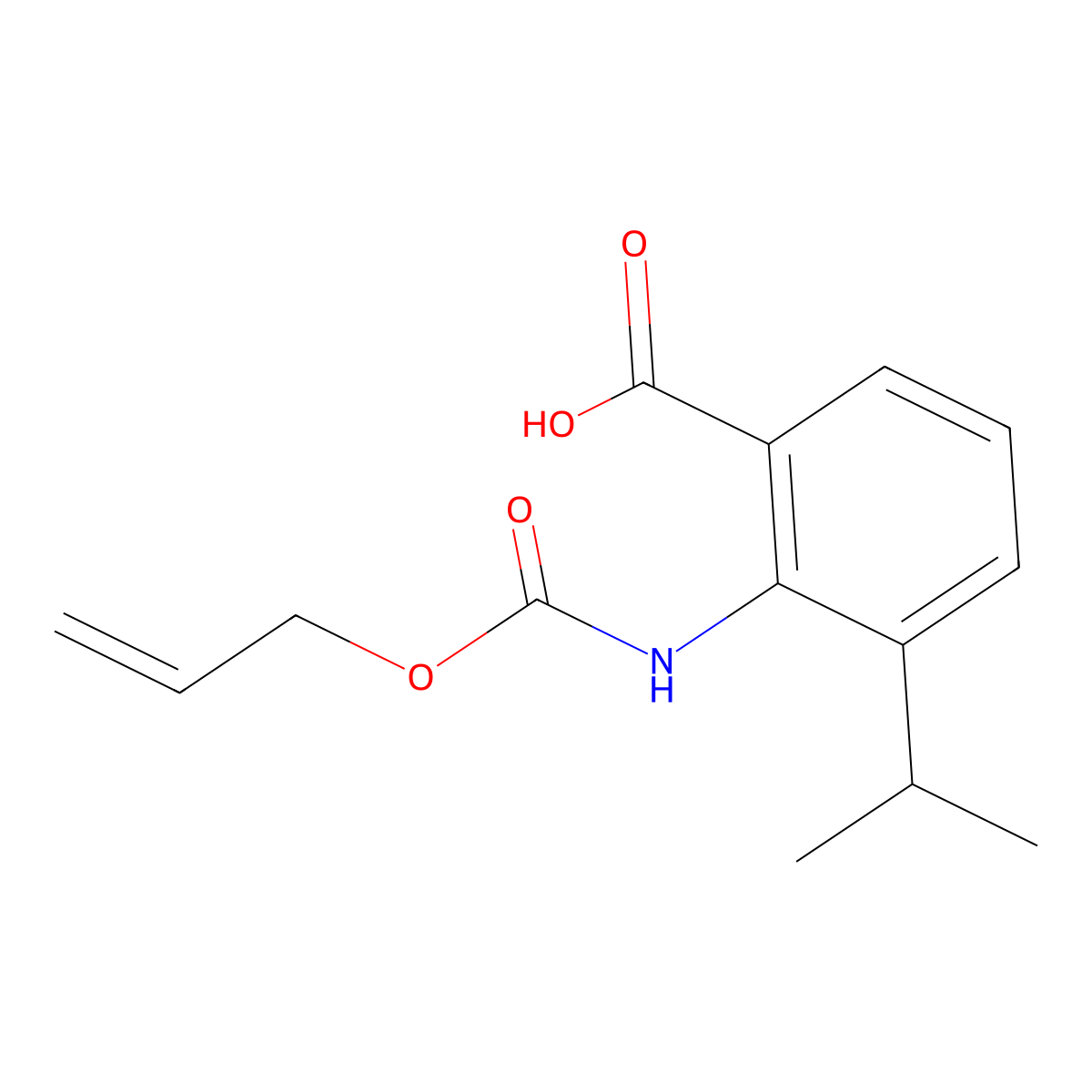 2-{[(Prop-2-en-1-yloxy)carbonyl]amino}-3-(propan-2-yl)benzoic acid molecular structure, CAS 2680739-37-9