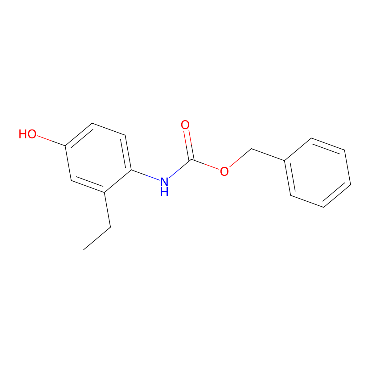 benzyl N-(2-ethyl-4-hydroxyphenyl)carbamate molecular structure, CAS 2680739-47-1