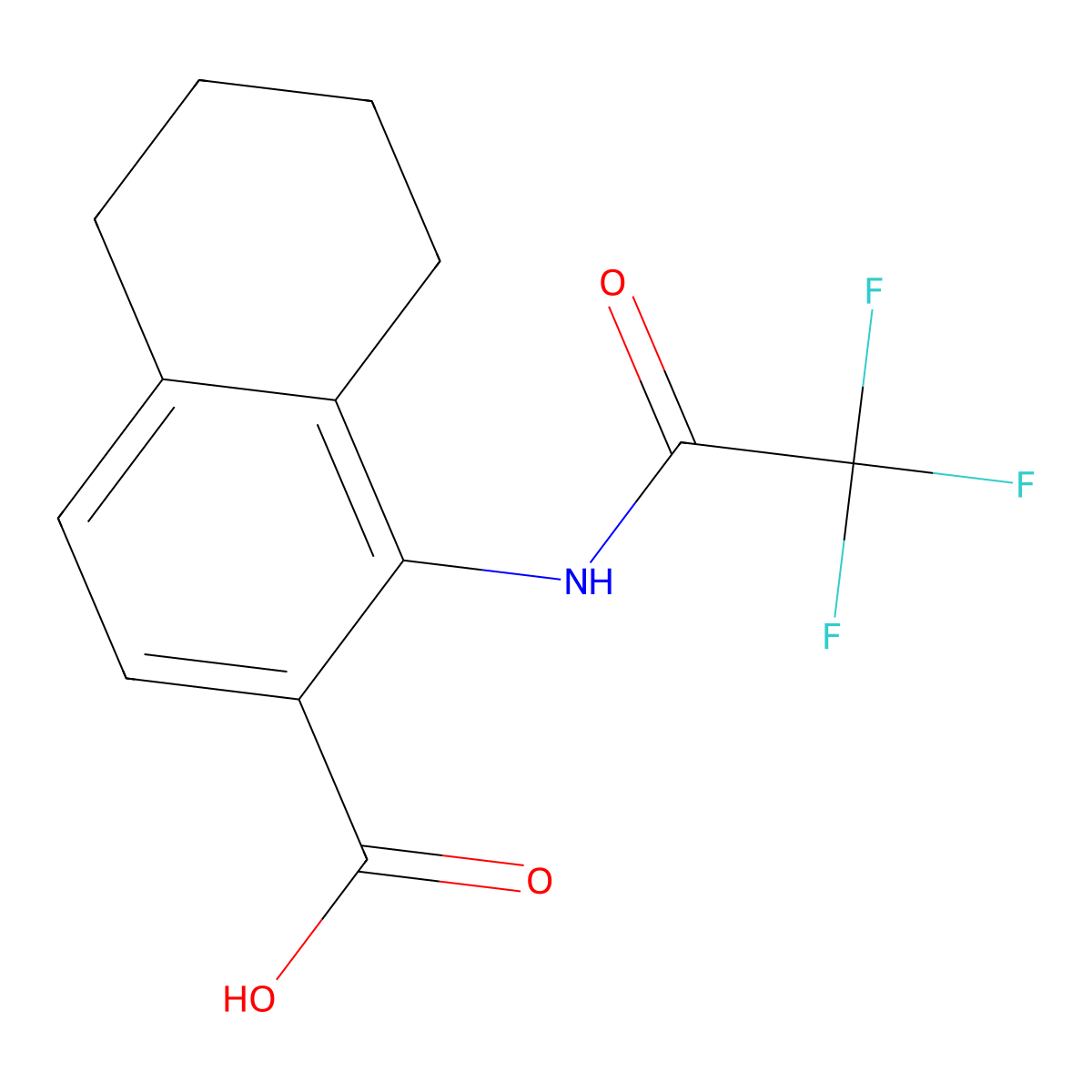1-(2,2,2-Trifluoroacetamido)-5,6,7,8-tetrahydronaphthalene-2-carboxylic acid molecular structure, CAS 2680739-59-5