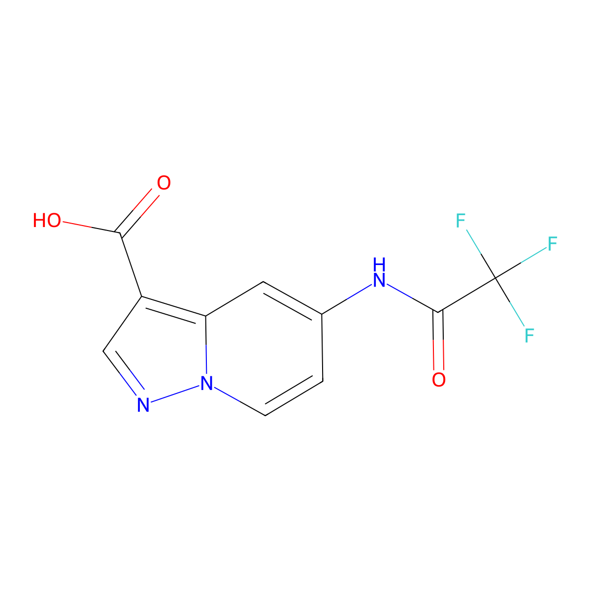 5-(2,2,2-Trifluoroacetamido)pyrazolo[1,5-a]pyridine-3-carboxylic acid molecular structure, CAS 2680739-60-8