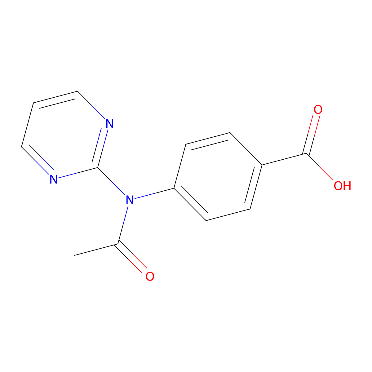 4-[N-(pyrimidin-2-yl)acetamido]benzoic acid molecular structure, CAS 2680739-62-0