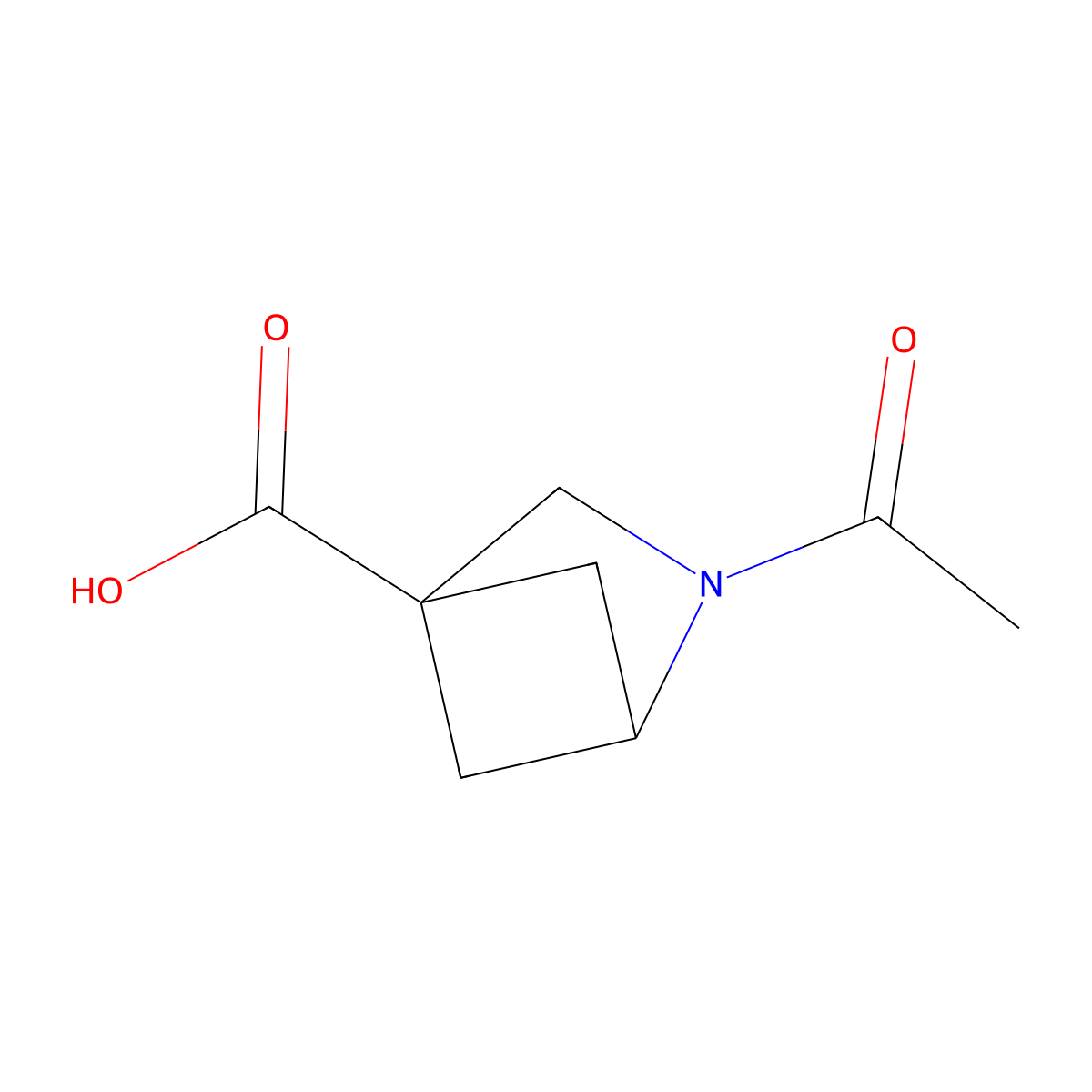 2-Acetyl-2-azabicyclo[2.1.1]hexane-4-carboxylic acid molecular structure, CAS 2680739-63-1