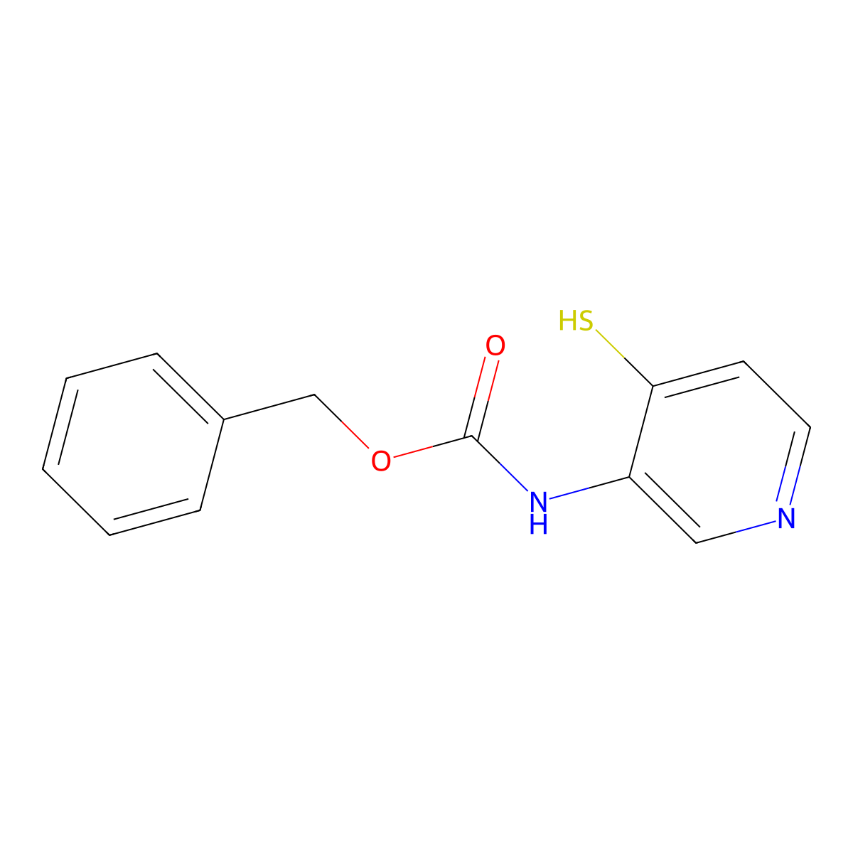 benzyl N-(4-sulfanylpyridin-3-yl)carbamate molecular structure, CAS 2680739-78-8