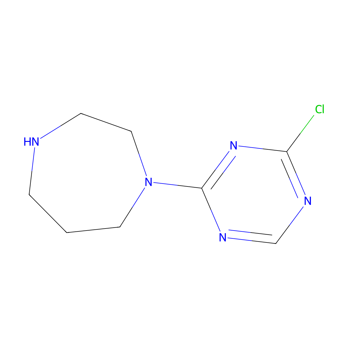 1-(4-Chloro-1,3,5-triazin-2-yl)-1,4-diazepane molecular structure, CAS 2680739-91-5