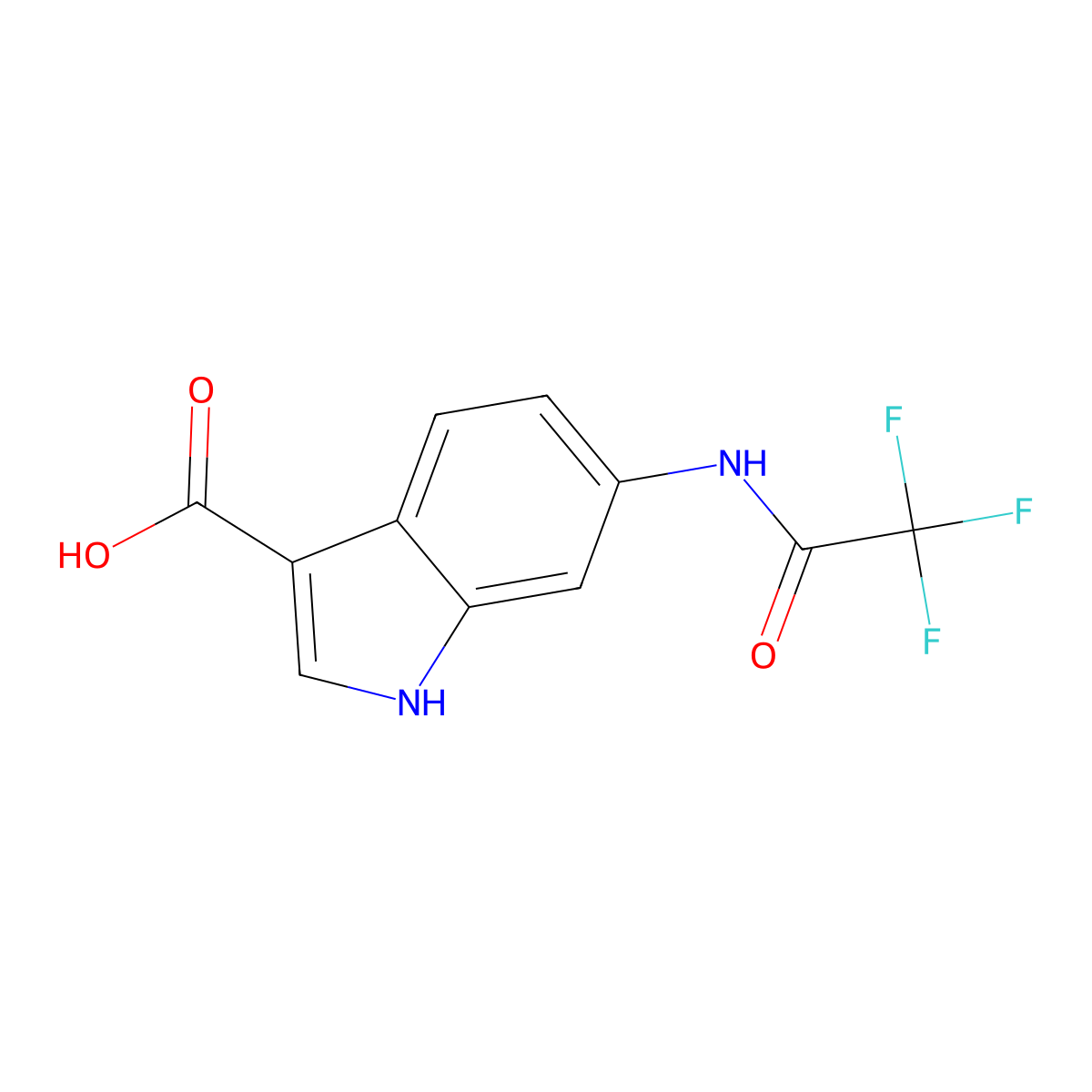 6-(2,2,2-trifluoroacetamido)-1H-indole-3-carboxylic acid molecular structure, CAS 2680739-96-0