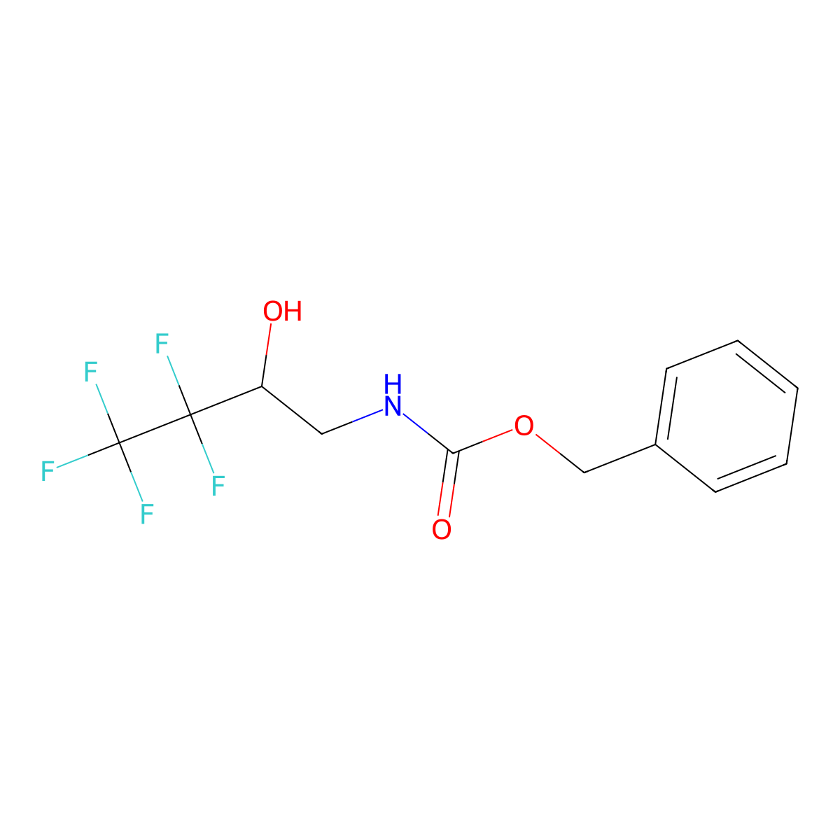 benzyl N-(3,3,4,4,4-pentafluoro-2-hydroxybutyl)carbamate molecular structure, CAS 2680739-97-1