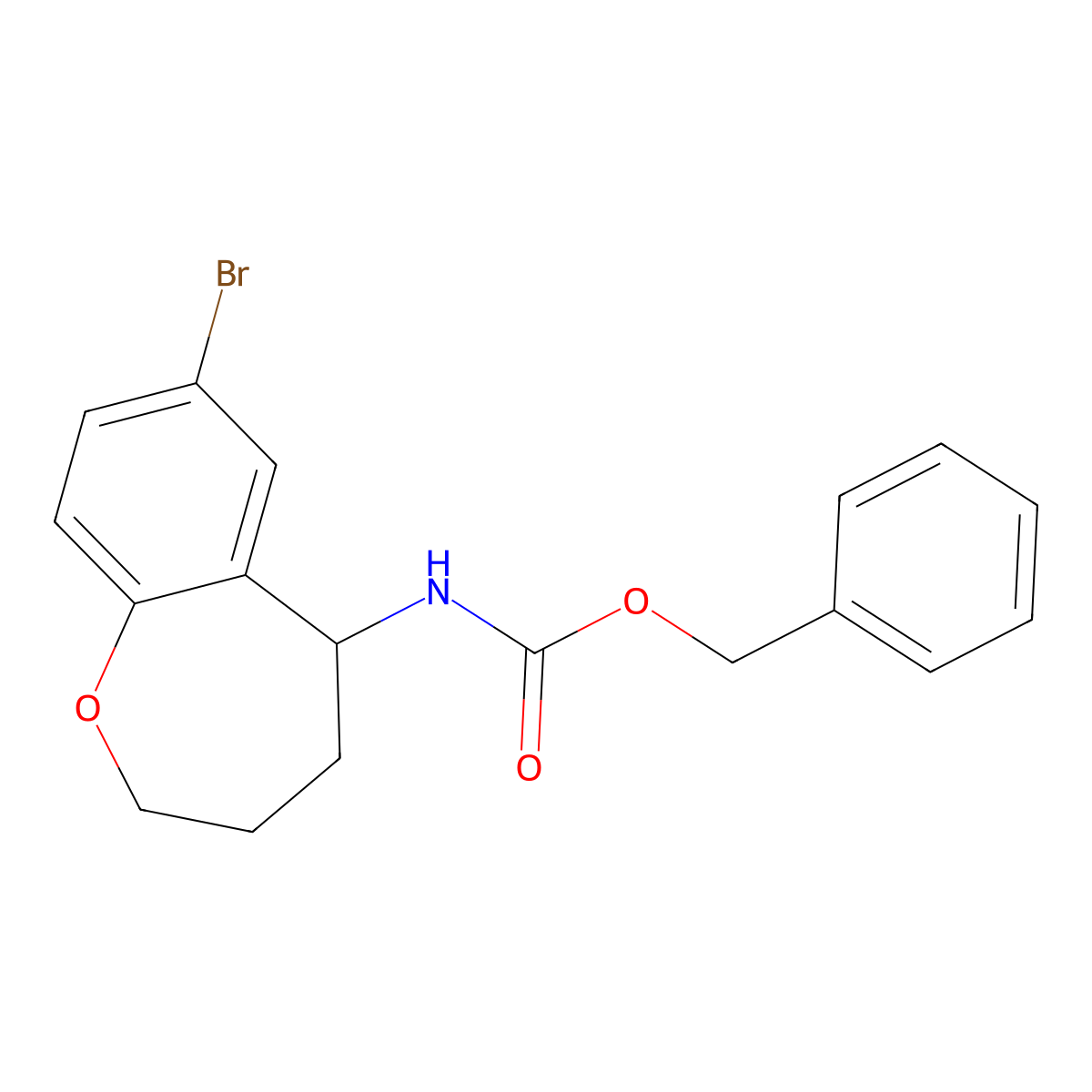 benzyl N-(7-bromo-2,3,4,5-tetrahydro-1-benzoxepin-5-yl)carbamate molecular structure, CAS 2680740-02-5