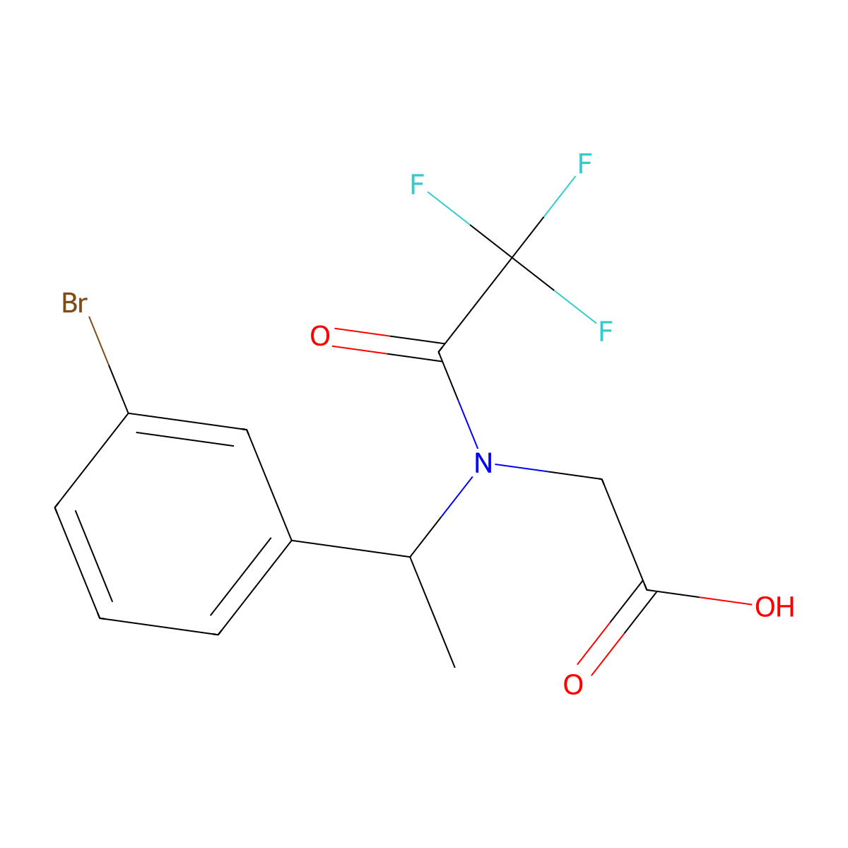 2-{N-[1-(3-bromophenyl)ethyl]-2,2,2-trifluoroacetamido}acetic acid molecular structure, CAS 2680740-13-8