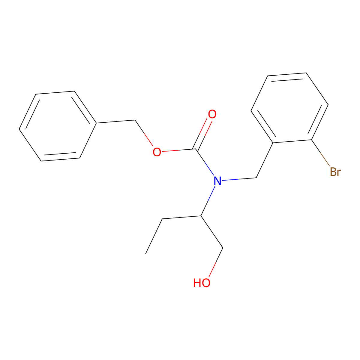 benzyl N-[(2-bromophenyl)methyl]-N-(1-hydroxybutan-2-yl)carbamate molecular structure, CAS 2680740-15-0