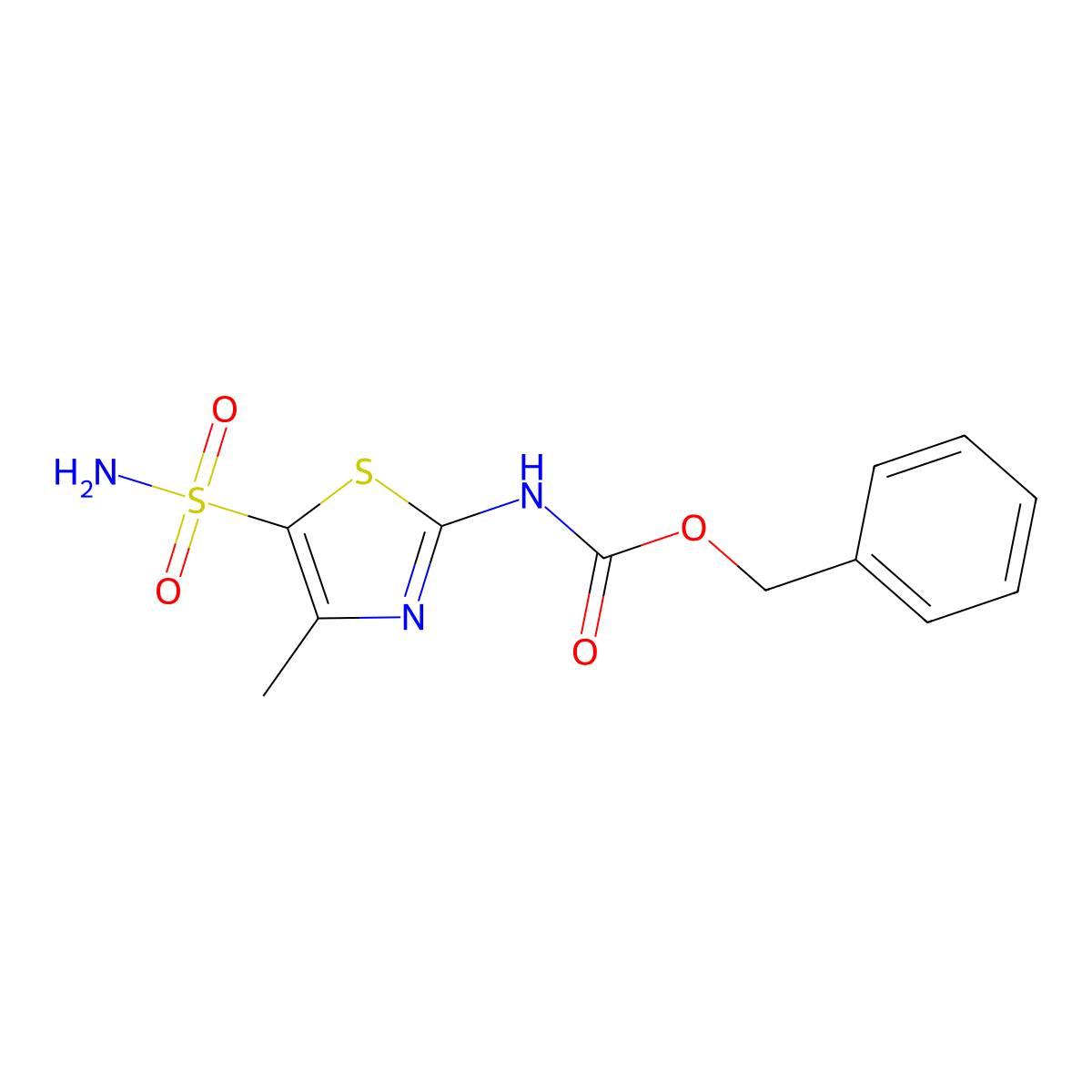 benzyl N-(4-methyl-5-sulfamoyl-1,3-thiazol-2-yl)carbamate molecular structure, CAS 2680740-16-1