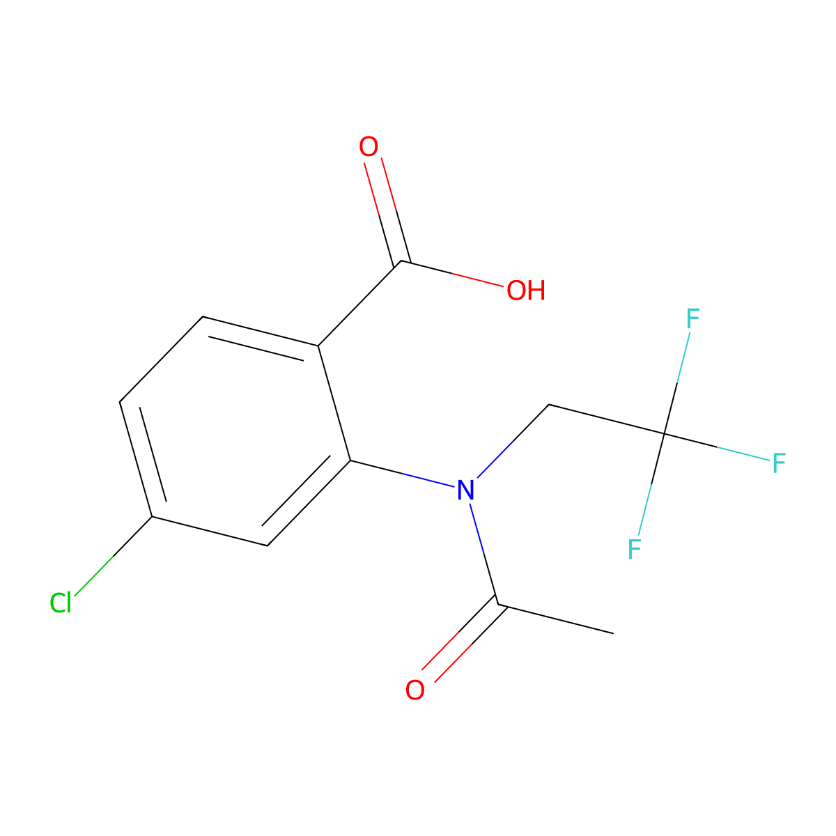 4-chloro-2-[N-(2,2,2-trifluoroethyl)acetamido]benzoic acid molecular structure, CAS 2680740-34-3