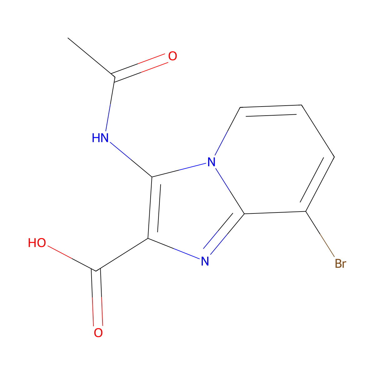 8-Bromo-3-acetamidoimidazo[1,2-a]pyridine-2-carboxylic acid molecular structure, CAS 2680740-45-6