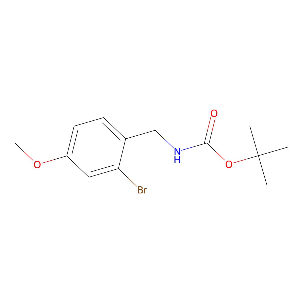 tert-butyl N-[(2-bromo-4-methoxyphenyl)methyl]carbamate molecular structure, CAS 2680740-59-2
