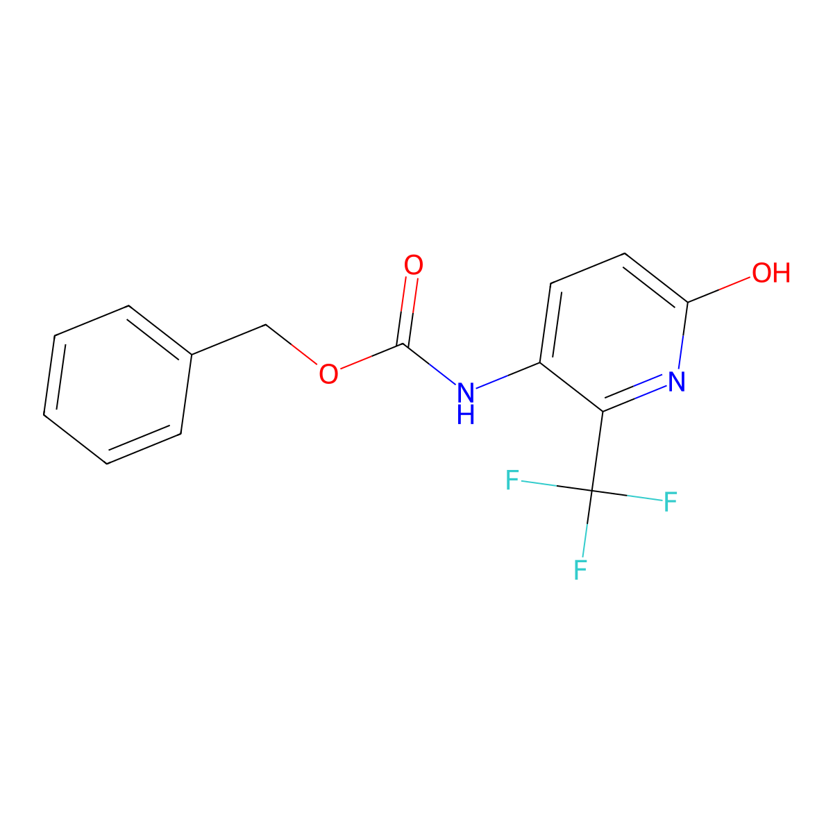 benzyl N-[6-hydroxy-2-(trifluoromethyl)pyridin-3-yl]carbamate molecular structure, CAS 2680740-61-6