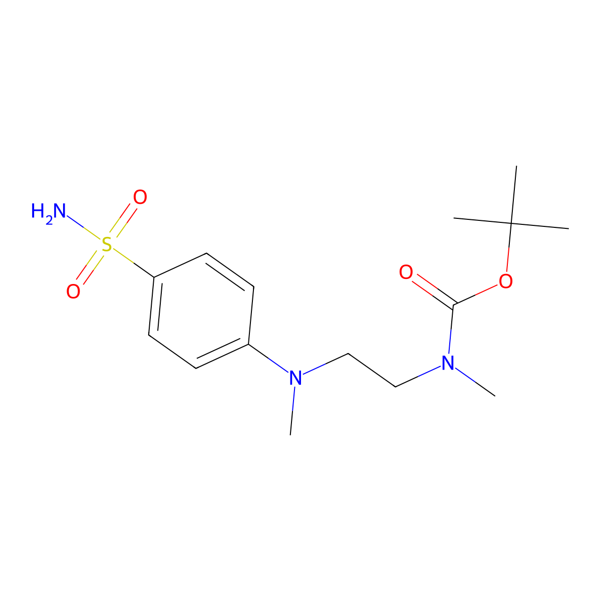 tert-butyl N-methyl-N-{2-[methyl(4-sulfamoylphenyl)amino]ethyl}carbamate molecular structure, CAS 2680740-63-8