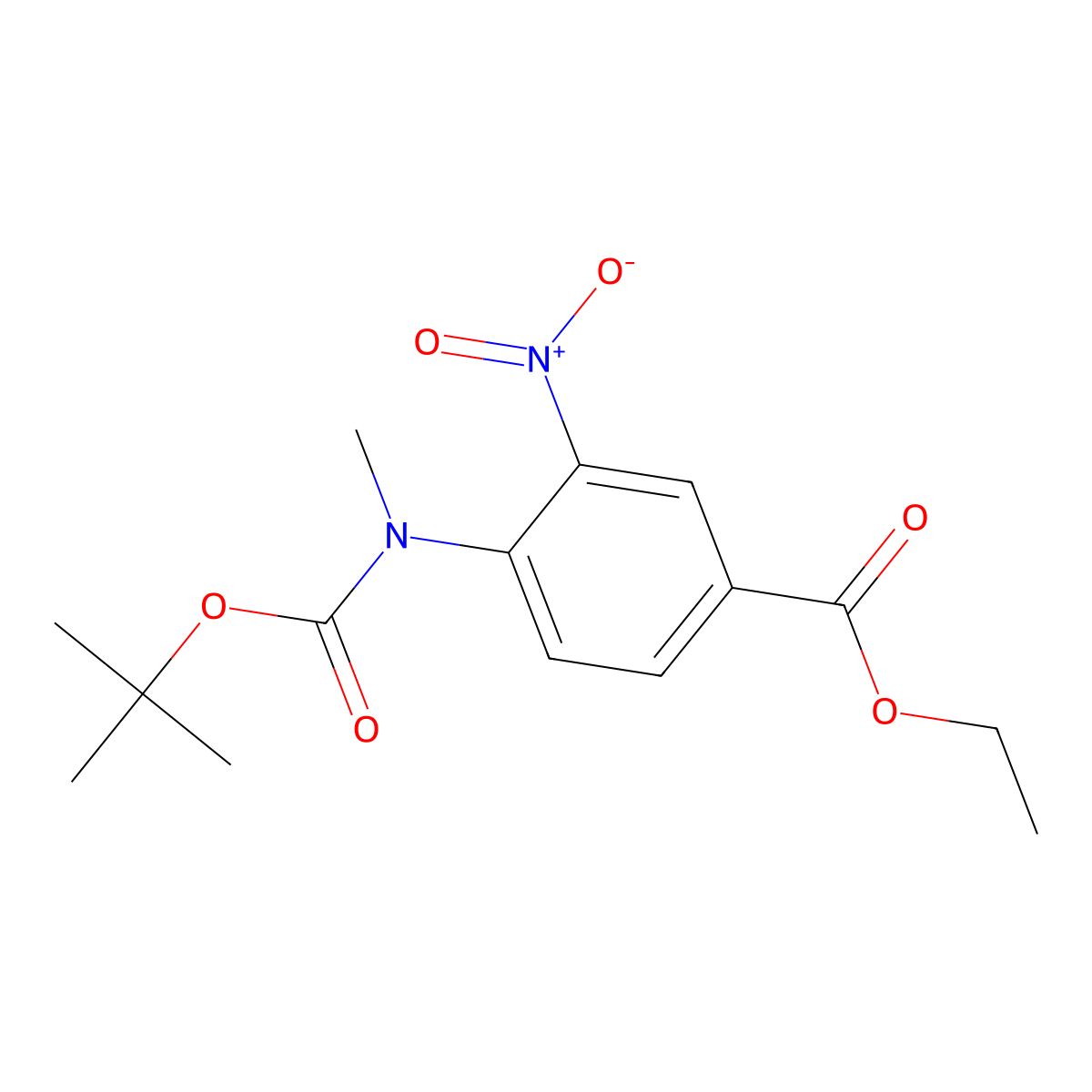 Ethyl 4-{[(tert-butoxy)carbonyl](methyl)amino}-3-nitrobenzoate molecular structure, CAS 2680740-65-0