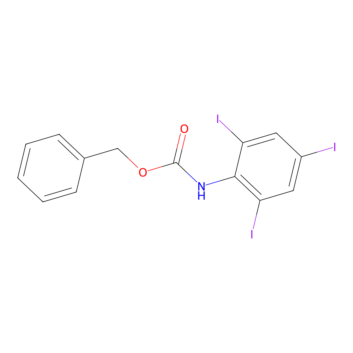 benzyl N-(2,4,6-triiodophenyl)carbamate molecular structure, CAS 2680740-73-0