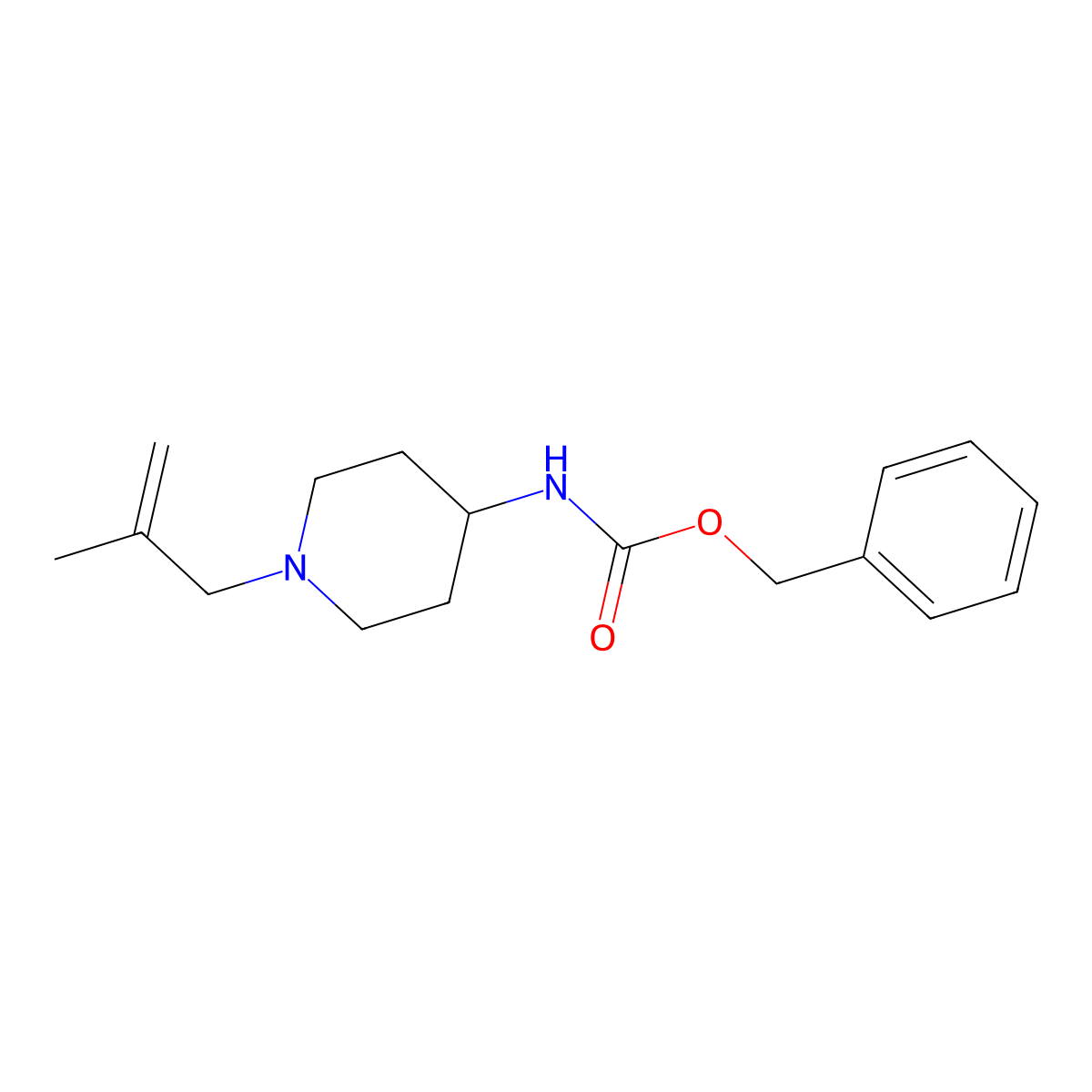 benzyl N-[1-(2-methylprop-2-en-1-yl)piperidin-4-yl]carbamate molecular structure, CAS 2680740-83-2