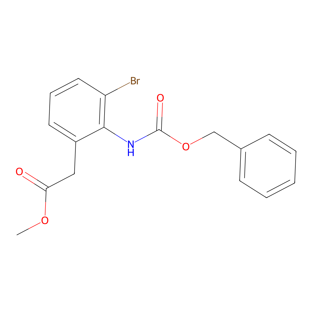 Methyl 2-(2-{[(benzyloxy)carbonyl]amino}-3-bromophenyl)acetate molecular structure, CAS 2680740-88-7