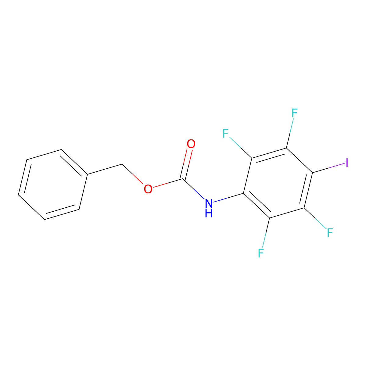 benzyl N-(2,3,5,6-tetrafluoro-4-iodophenyl)carbamate molecular structure, CAS 2680740-89-8