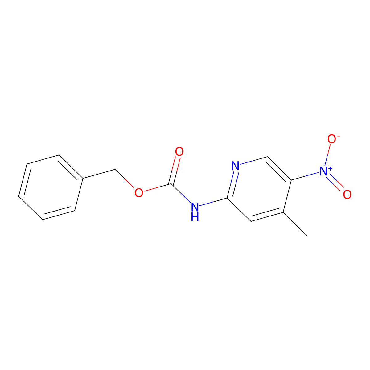 benzyl N-(4-methyl-5-nitropyridin-2-yl)carbamate molecular structure, CAS 2680740-91-2