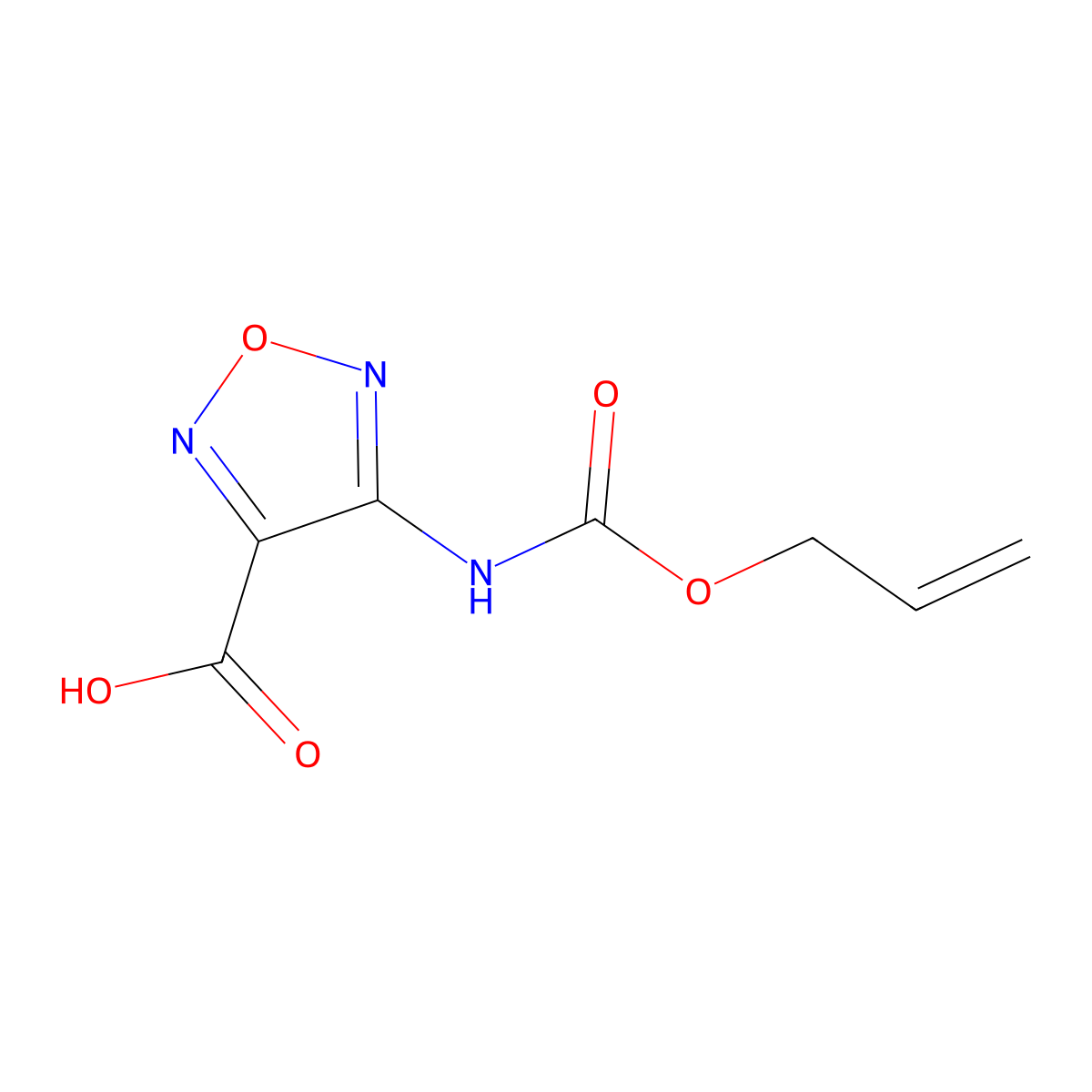 4-{[(Prop-2-en-1-yloxy)carbonyl]amino}-1,2,5-oxadiazole-3-carboxylic acid molecular structure, CAS 2680740-92-3