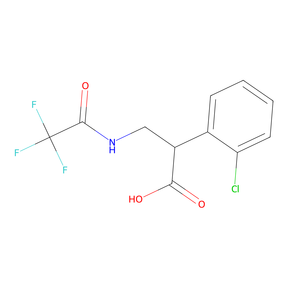 2-(2-Chlorophenyl)-3-(2,2,2-trifluoroacetamido)propanoic acid molecular structure, CAS 2680740-94-5