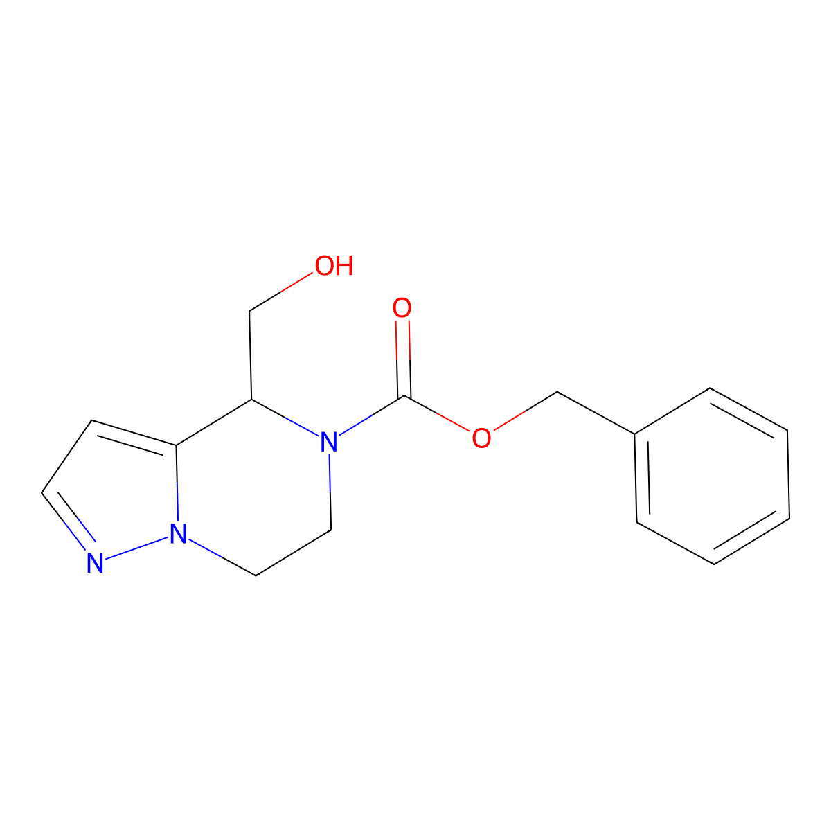 benzyl 4-(hydroxymethyl)-4H,5H,6H,7H-pyrazolo[1,5-a]pyrazine-5-carboxylate molecular structure, CAS 2680740-98-9