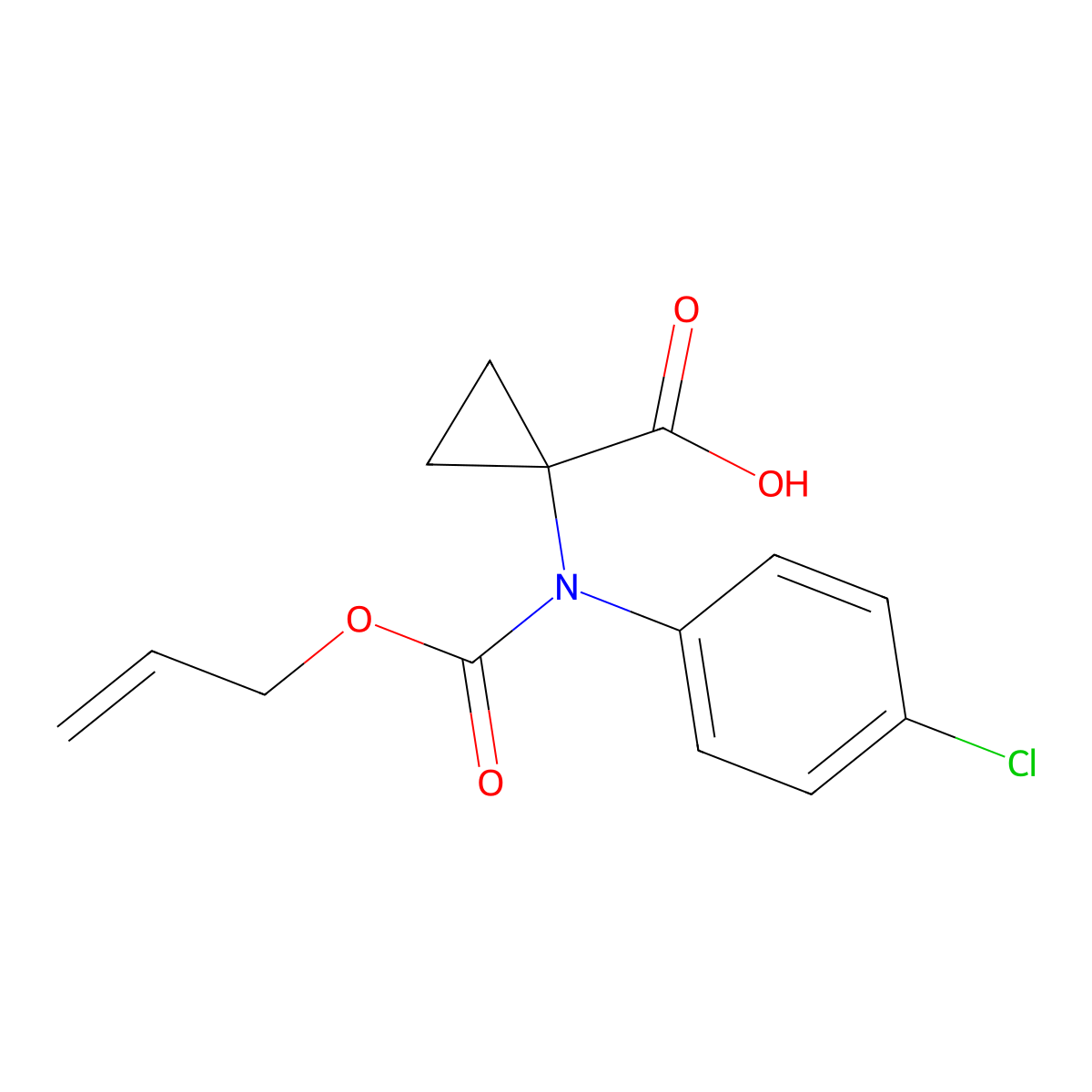 1-[(4-Chlorophenyl)[(prop-2-en-1-yloxy)carbonyl]amino]cyclopropane-1-carboxylic acid molecular structure, CAS 2680740-99-0
