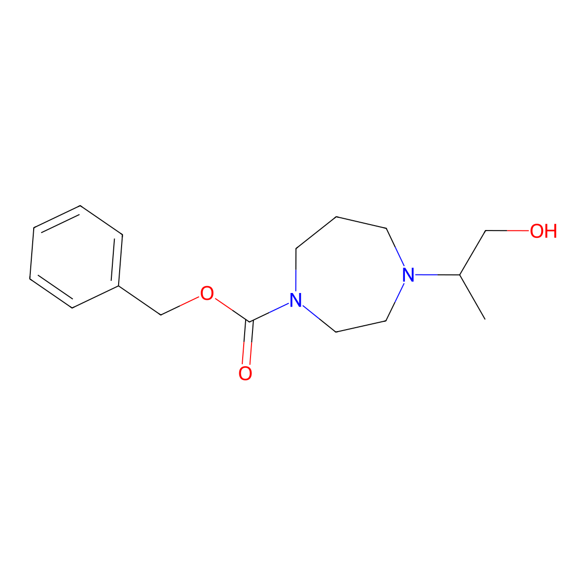 Benzyl 4-(1-hydroxypropan-2-yl)-1,4-diazepane-1-carboxylate molecular structure, CAS 2680741-01-7