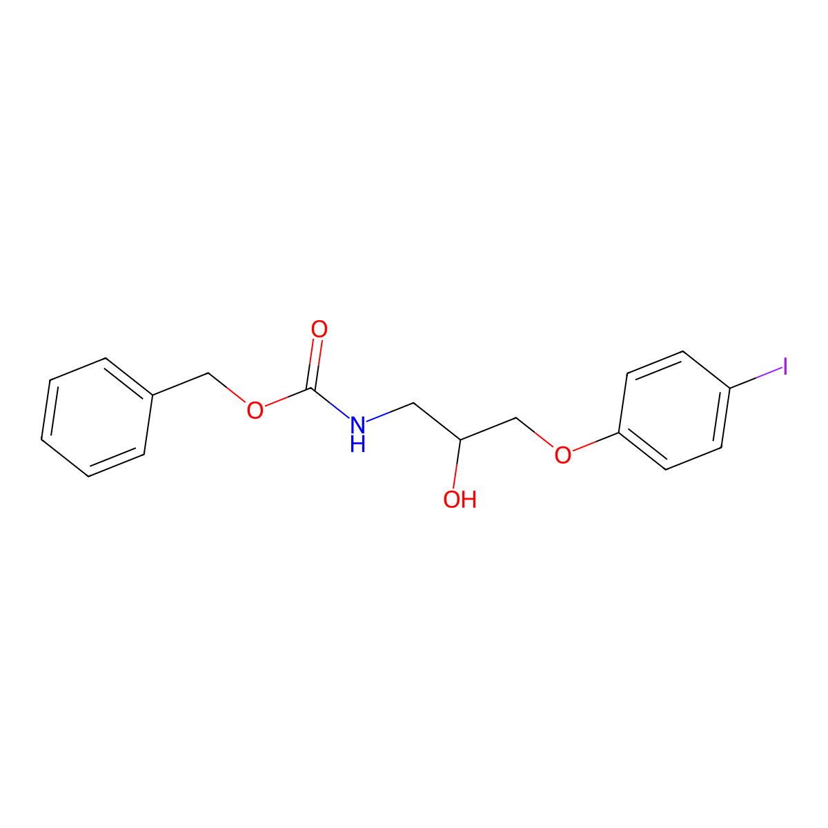 benzyl N-[2-hydroxy-3-(4-iodophenoxy)propyl]carbamate molecular structure, CAS 2680741-04-0