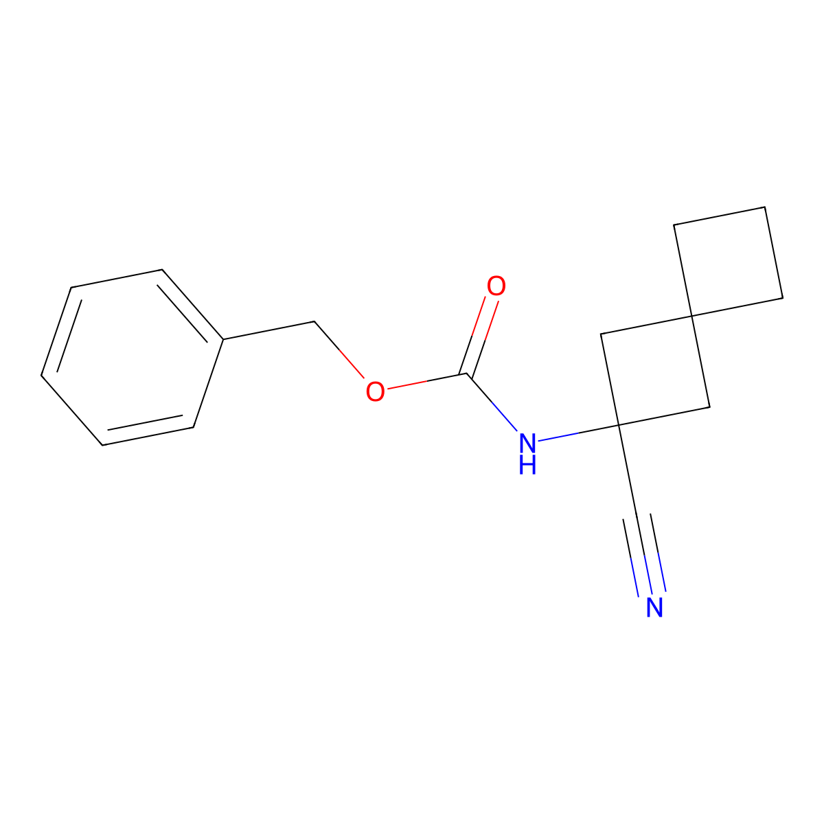 benzyl N-{2-cyanospiro[3.3]heptan-2-yl}carbamate molecular structure, CAS 2680741-06-2