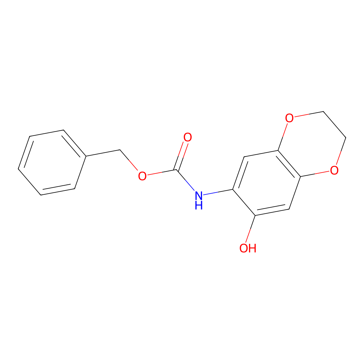 benzyl N-(7-hydroxy-2,3-dihydro-1,4-benzodioxin-6-yl)carbamate molecular structure, CAS 2680741-10-8