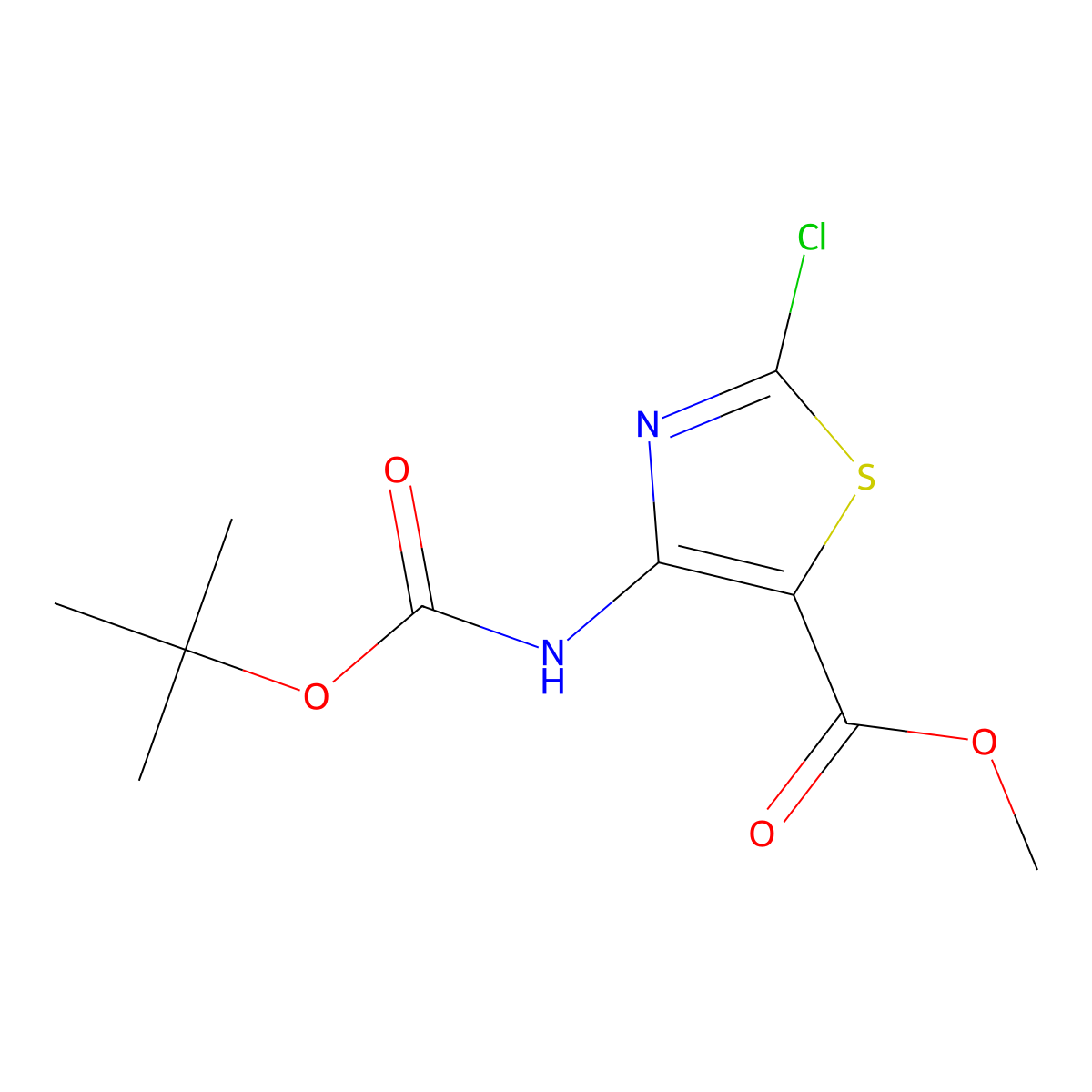 Methyl 4-{[(tert-butoxy)carbonyl]amino}-2-chloro-1,3-thiazole-5-carboxylate molecular structure, CAS 2680741-11-9