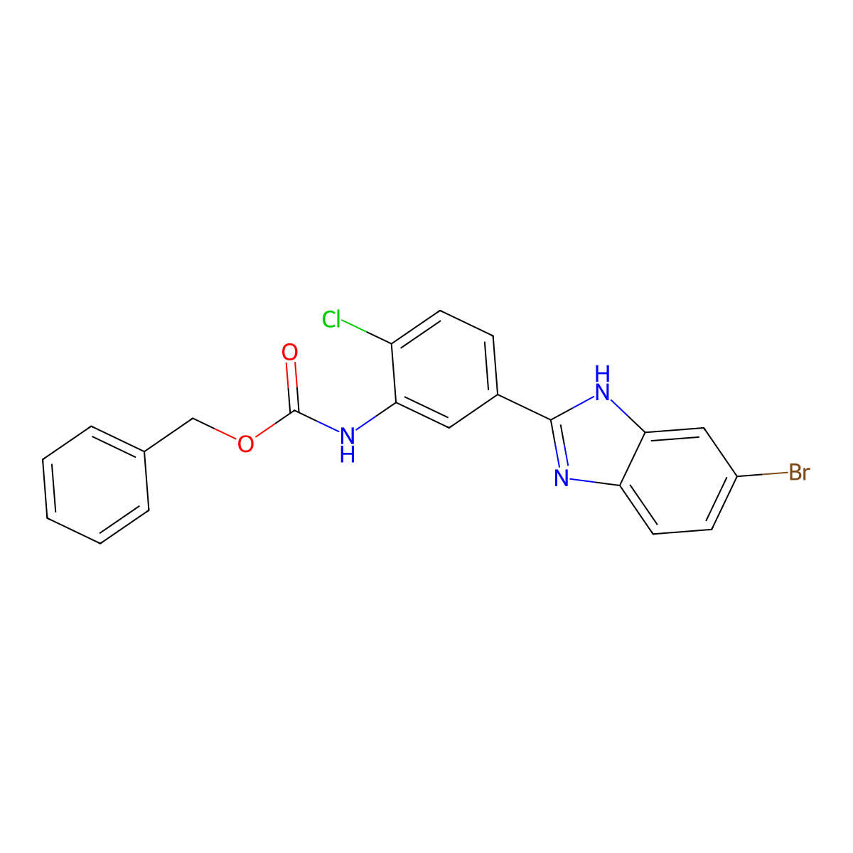 benzyl N-[5-(6-bromo-1H-1,3-benzodiazol-2-yl)-2-chlorophenyl]carbamate molecular structure, CAS 2680741-14-2