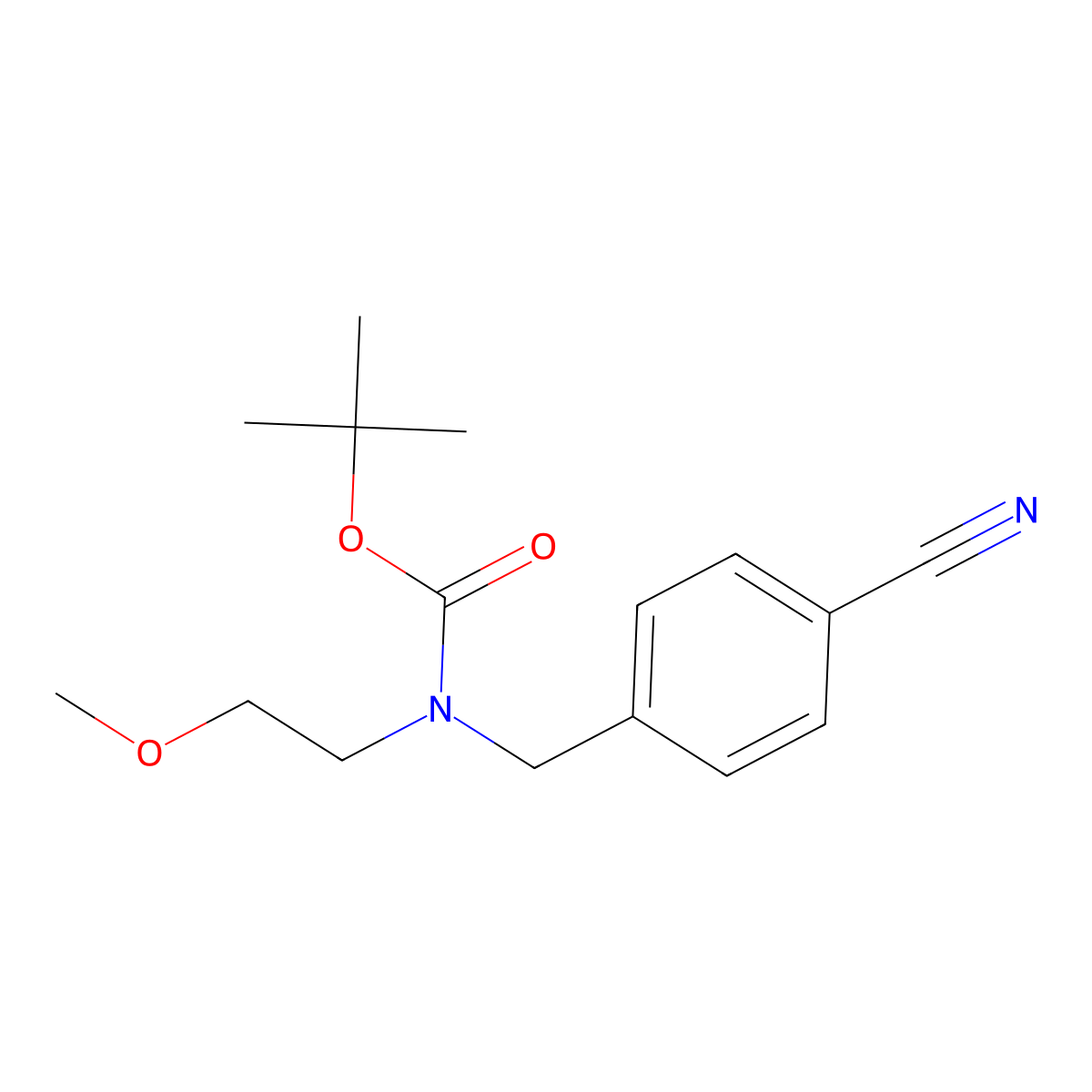 tert-butyl N-[(4-cyanophenyl)methyl]-N-(2-methoxyethyl)carbamate molecular structure, CAS 2680741-16-4