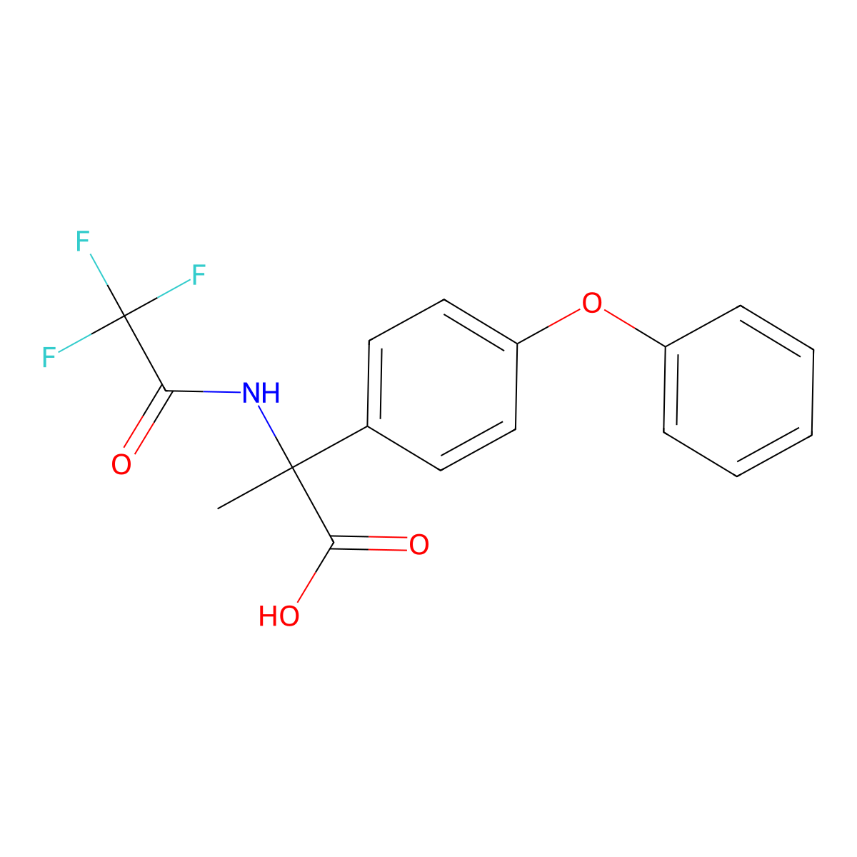 2-(4-Phenoxyphenyl)-2-(2,2,2-trifluoroacetamido)propanoic acid molecular structure, CAS 2680741-18-6