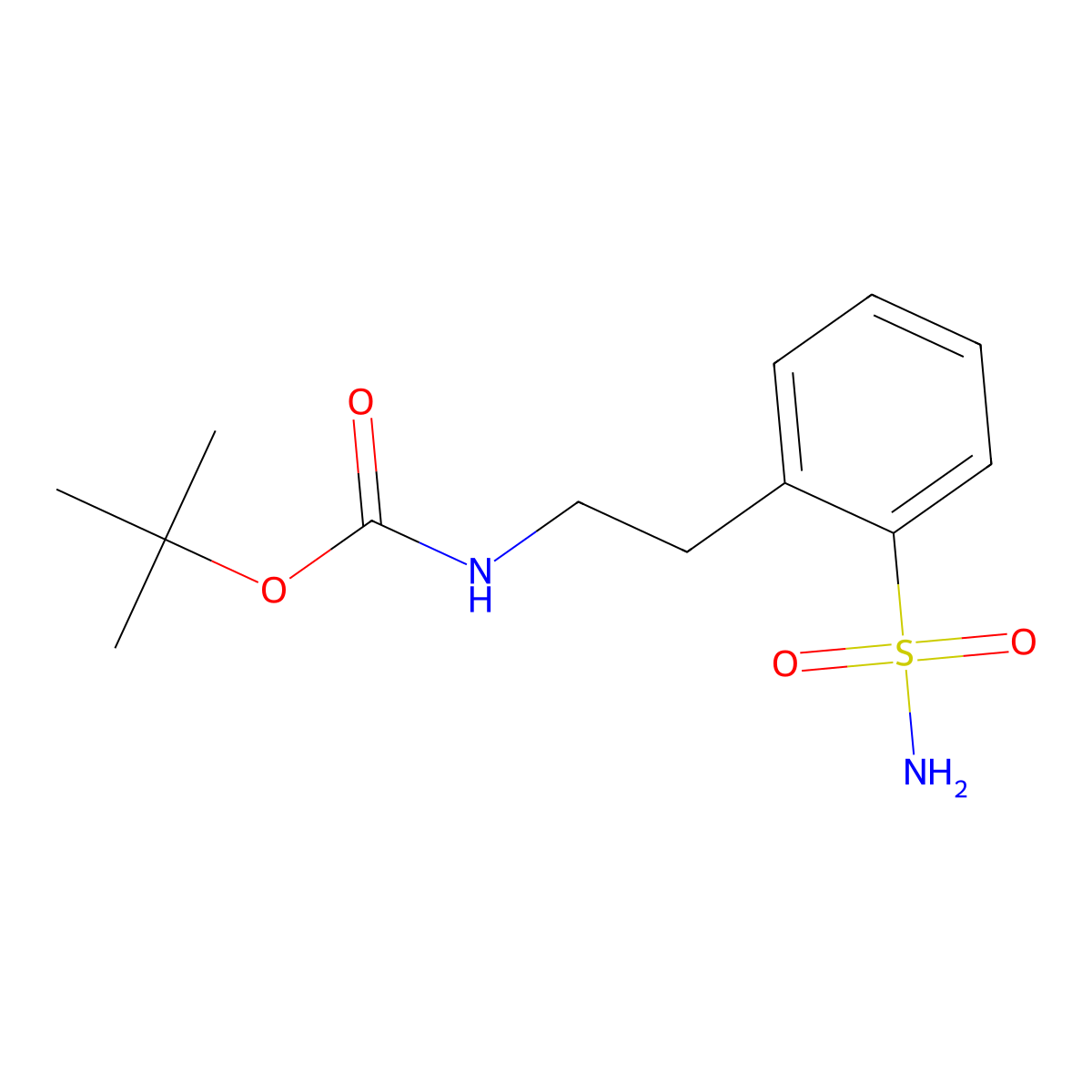 tert-butyl N-[2-(2-sulfamoylphenyl)ethyl]carbamate molecular structure, CAS 2680741-19-7