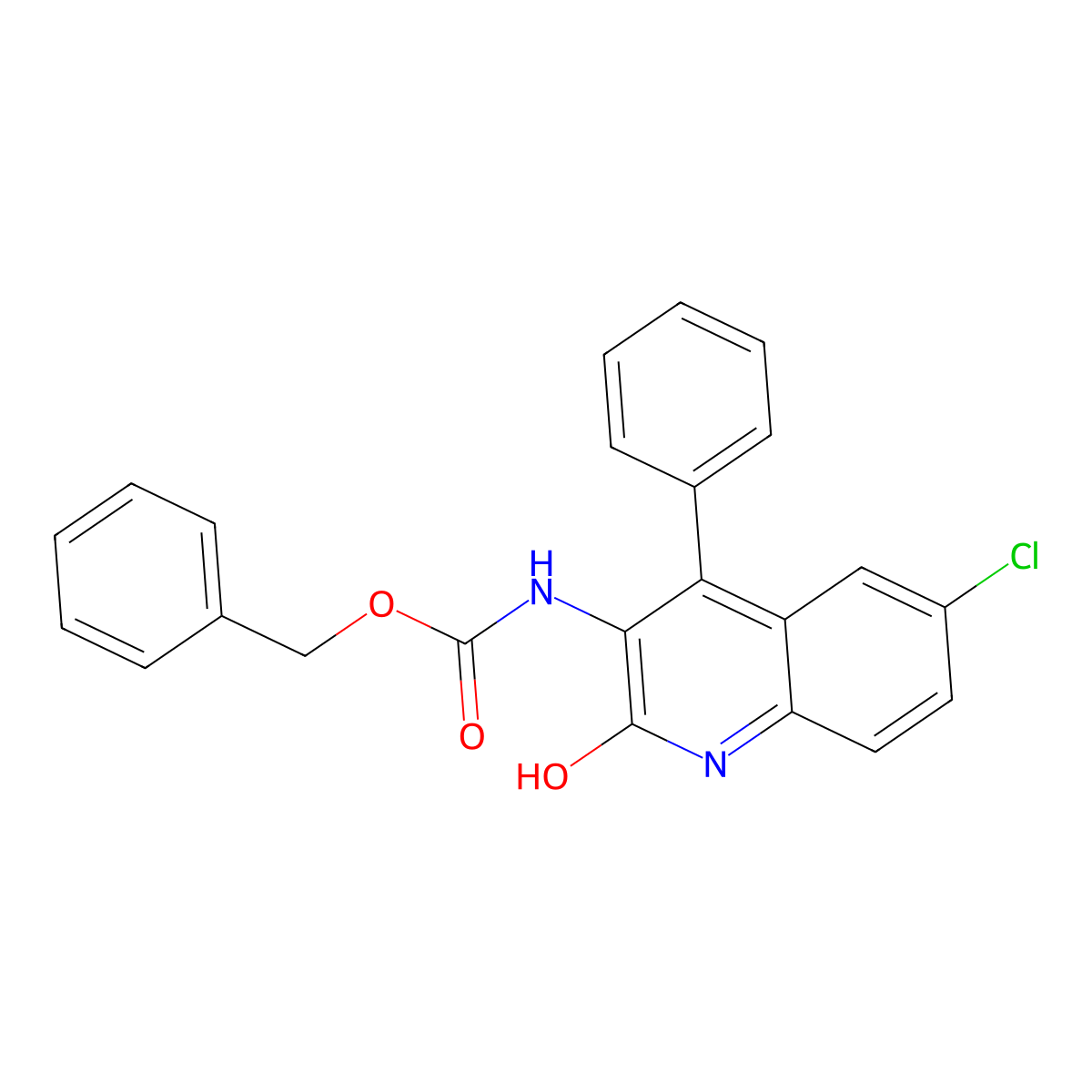 benzyl N-(6-chloro-2-hydroxy-4-phenylquinolin-3-yl)carbamate molecular structure, CAS 2680741-27-7