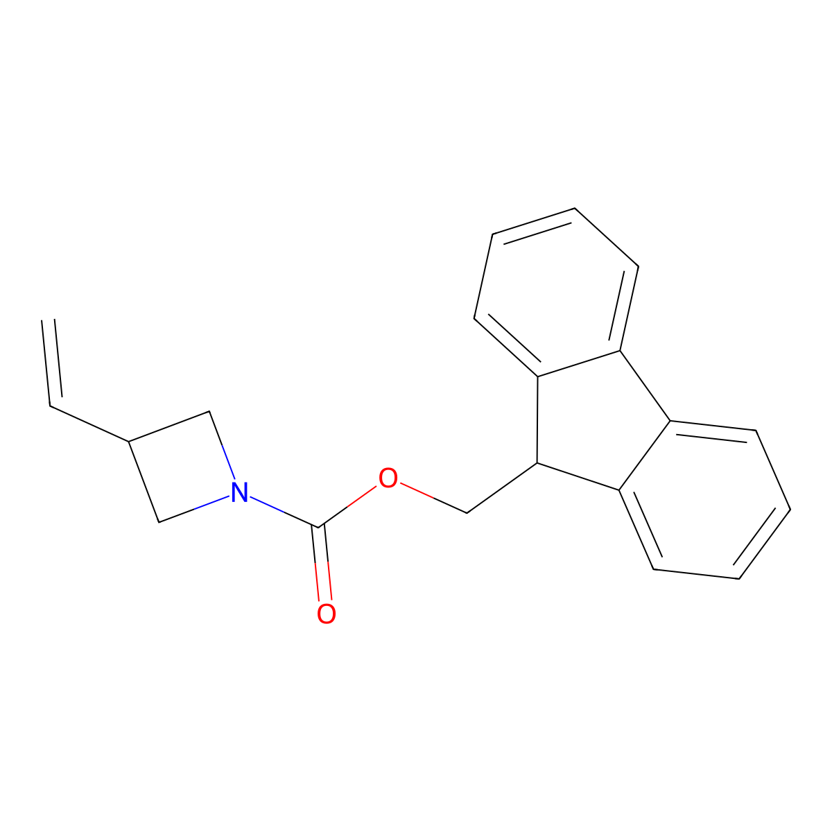 (9H-fluoren-9-yl)methyl 3-ethenylazetidine-1-carboxylate molecular structure, CAS 2680741-29-9